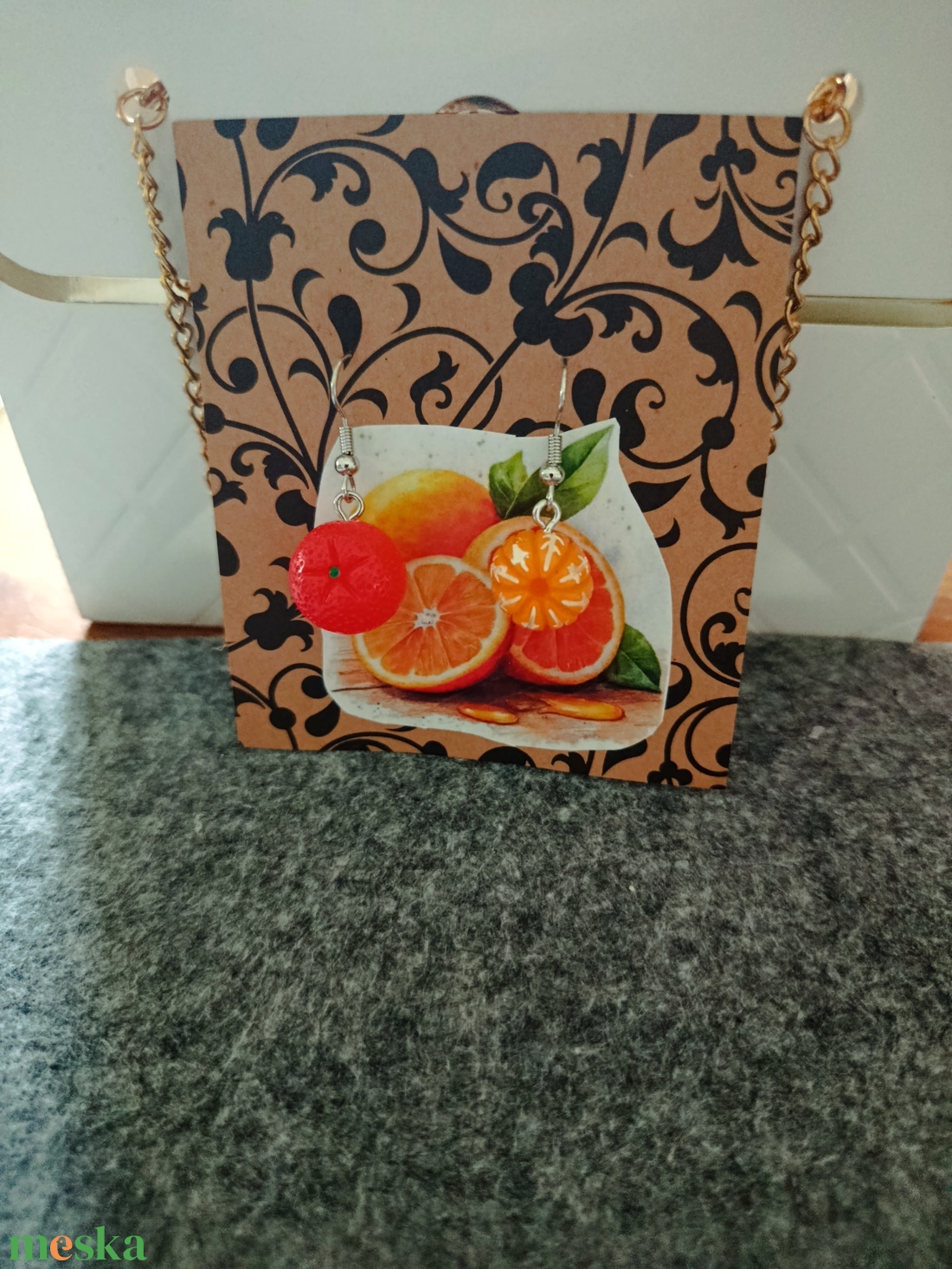Narancsos fülbevaló  - ékszer - fülbevaló - fülékszer - Meska.hu