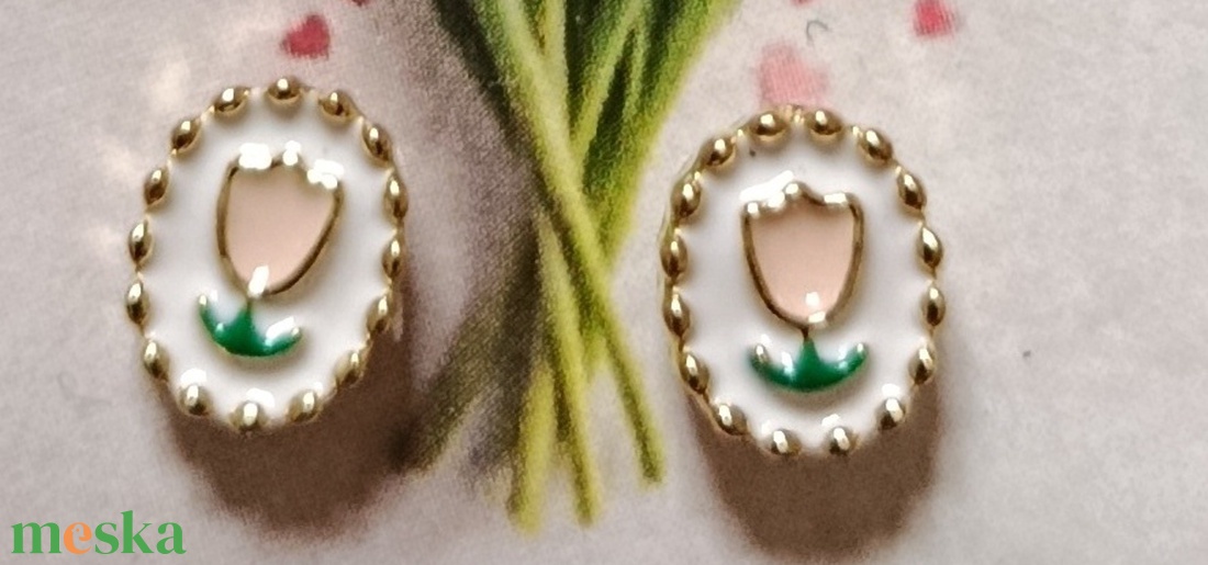 Tulipános fülbevaló  - ékszer - fülbevaló - fülékszer - Meska.hu