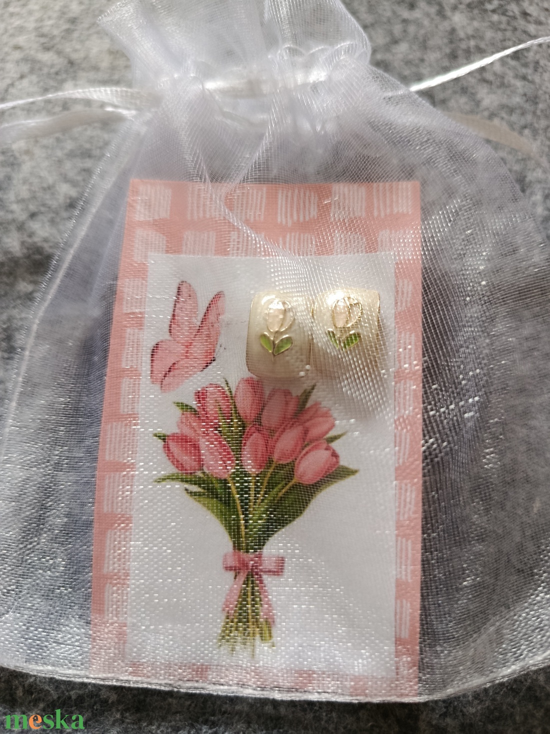 Tulipános fülbevaló  - ékszer - fülbevaló - fülékszer - Meska.hu