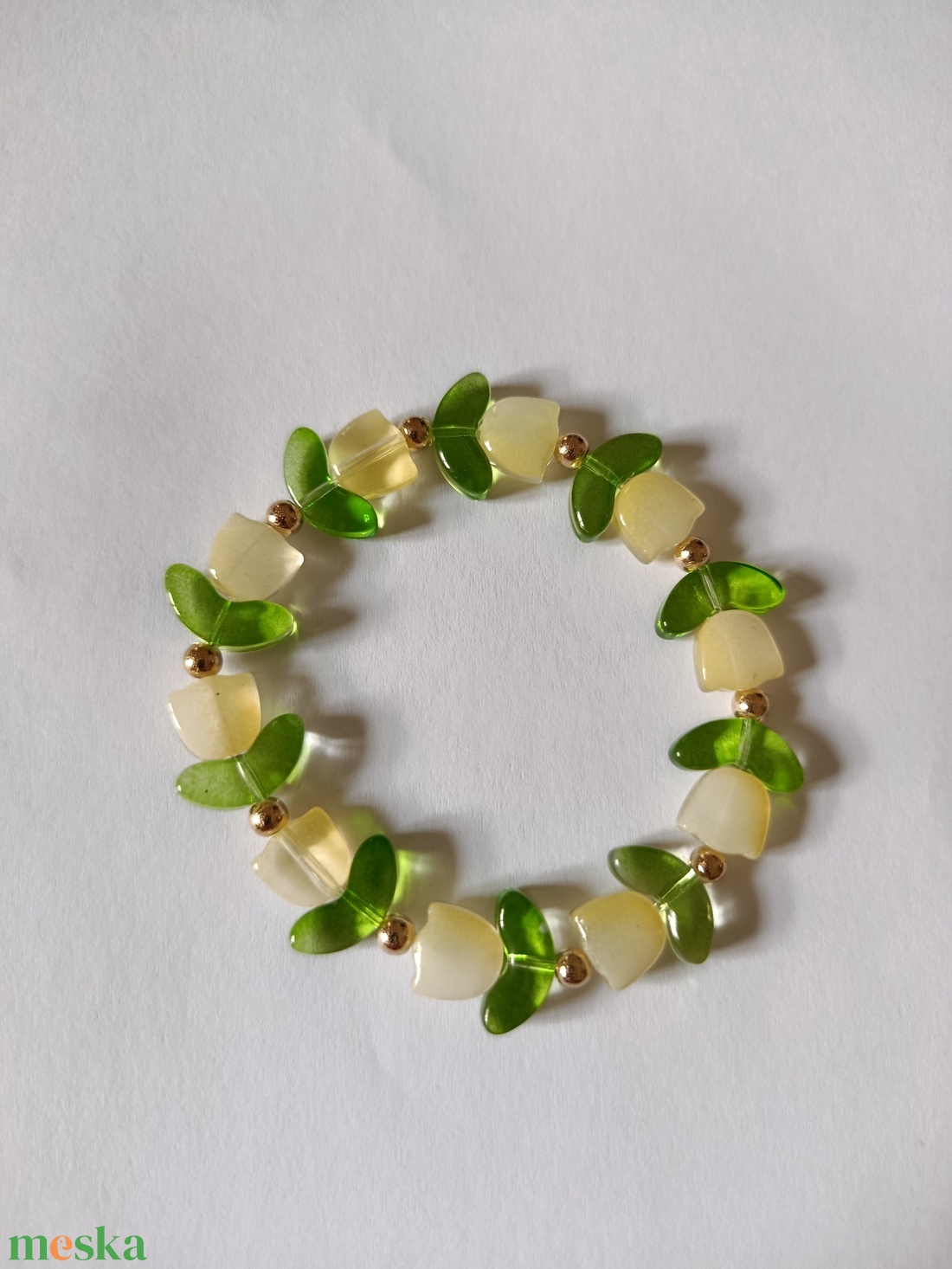 Tulipános karkötő  - ékszer - nyaklánc - gyöngyös nyaklánc - Meska.hu