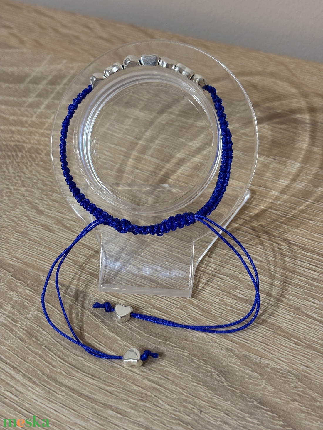 Kék gyöngyös karkötő - ékszer - karkötő - fonott karkötő - Meska.hu