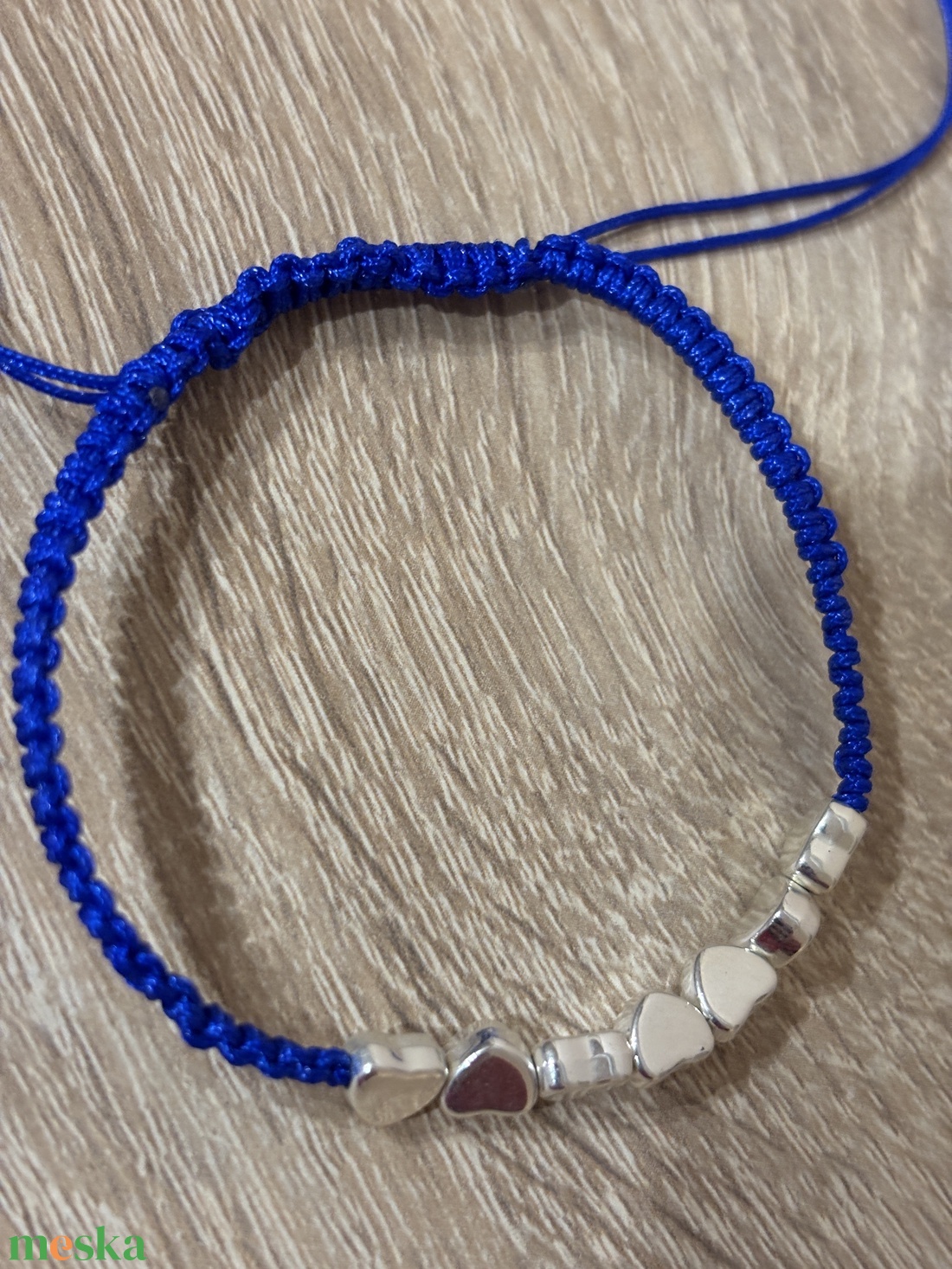 Kék gyöngyös karkötő - ékszer - karkötő - fonott karkötő - Meska.hu