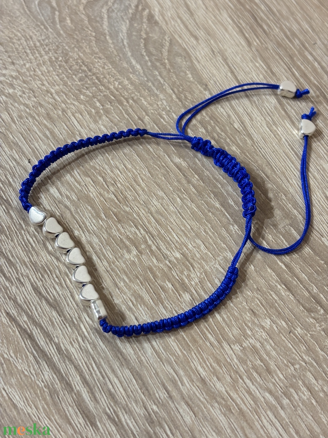 Kék gyöngyös karkötő - ékszer - karkötő - fonott karkötő - Meska.hu