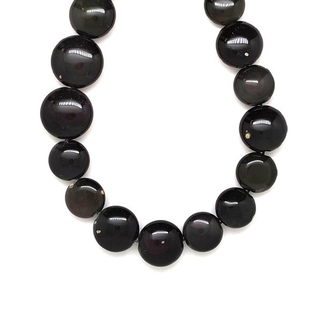 Obszidián vegyes kör 14-20mm ékszerkészítő alapanyag (füzér) - kellékek & szerszámok - ásvány alapanyag - ásványfüzér - Meska.hu