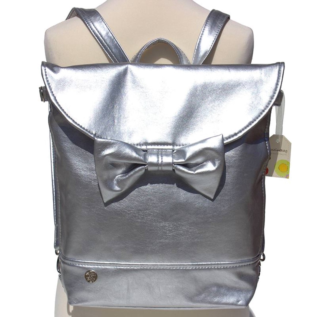 SuziartBag Ezüst masnis 2in1 hátizsák - táska & tok - kézitáska & válltáska - válltáska - Meska.hu