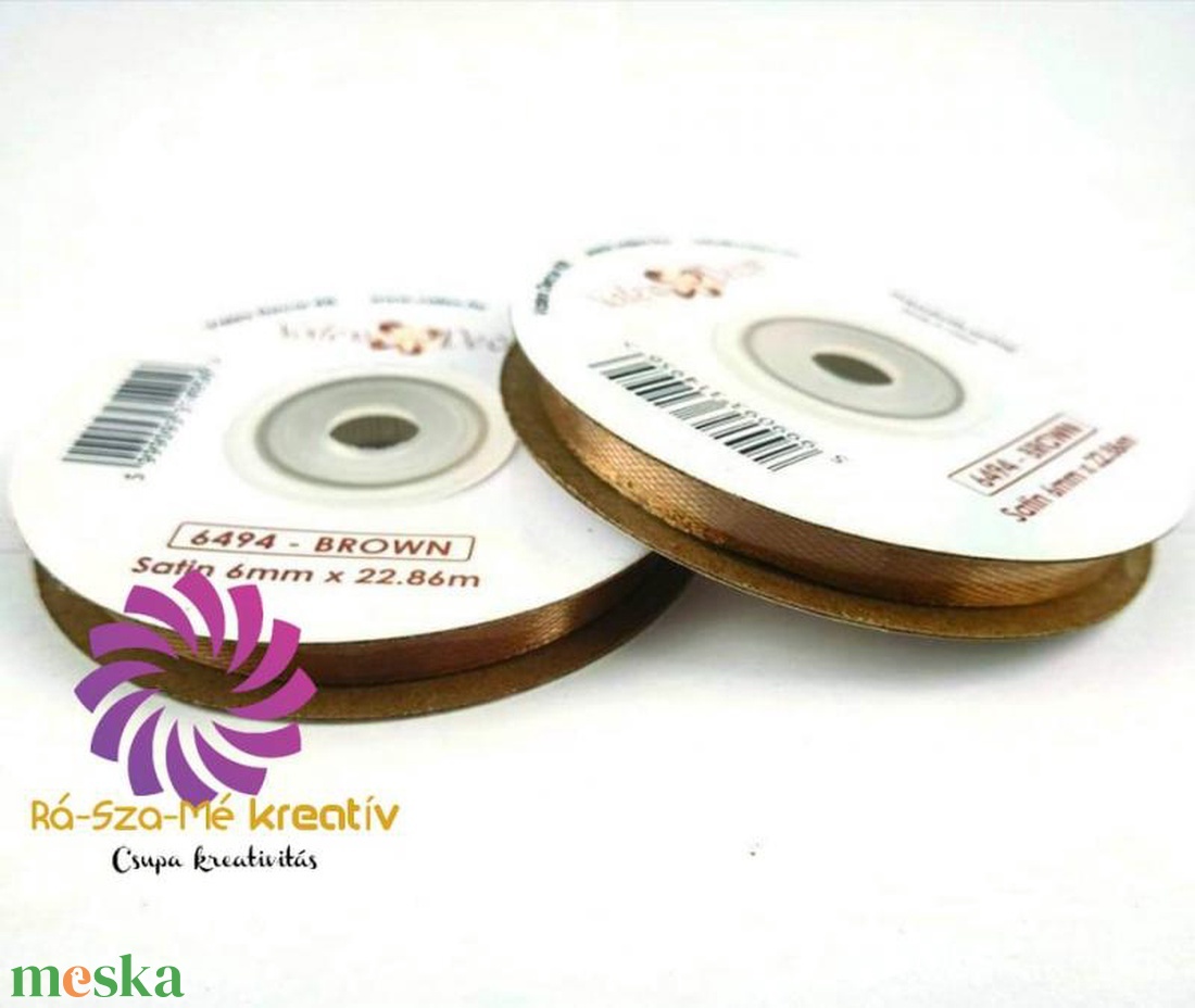 Szatén szalag 6mmx22,86m - barna - kellékek & szerszámok - rövidáru - szalag, pánt - szatén szalag - Meska.hu Szatén szalag 6mmx22,86m - barna - kellékek & szerszámok - rövidáru - szalag, pánt - szatén szalag - Meska.hu