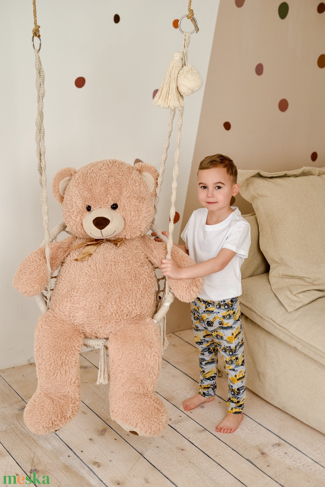 Almás bézs színű leggings (104) - ruha & divat - babaruha & gyerekruha - nadrág - Meska.hu