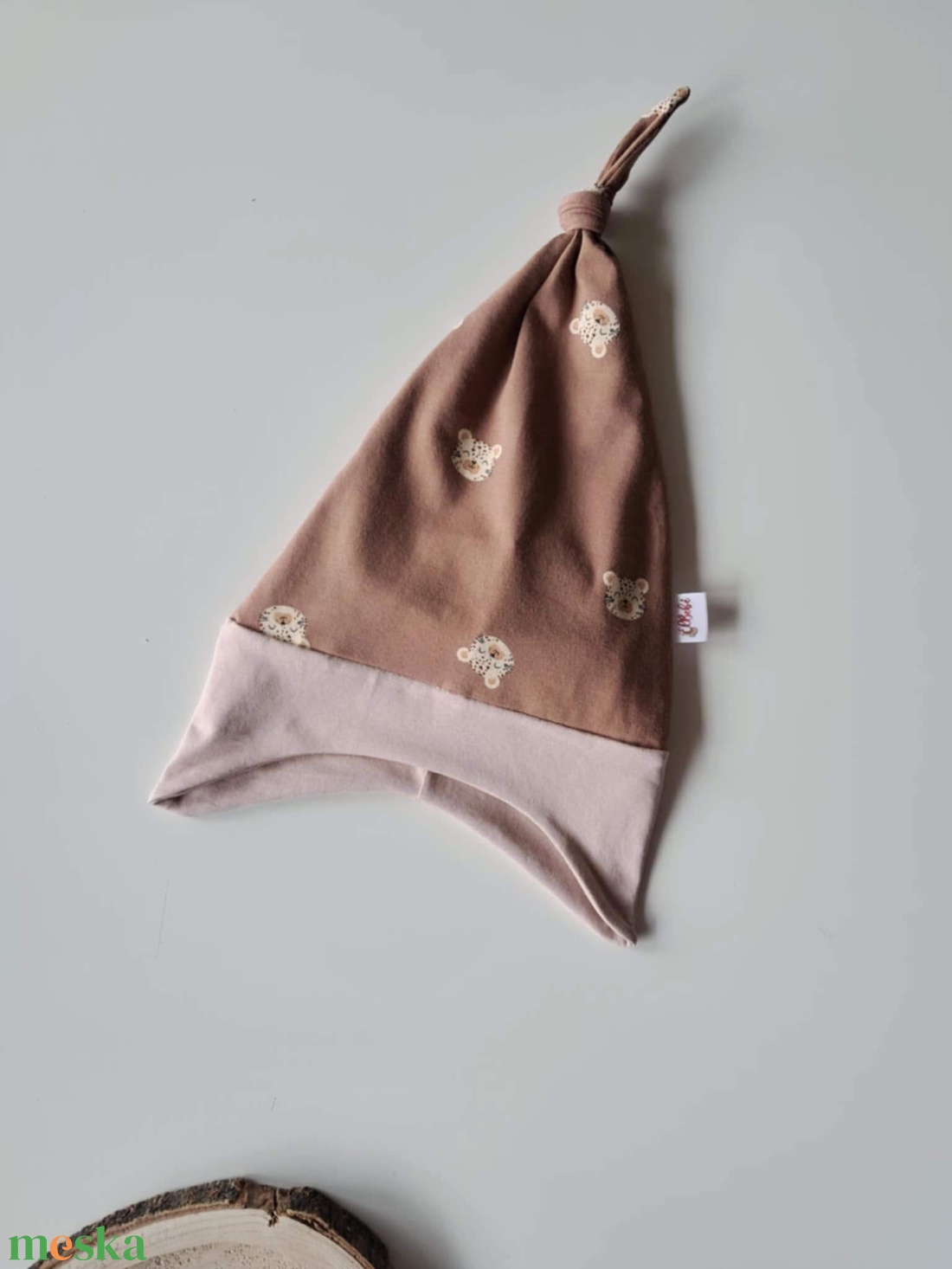 Leopárdos fülvédős sapka (50-52 cm) - ruha & divat - babaruha & gyerekruha - babasapka - Meska.hu