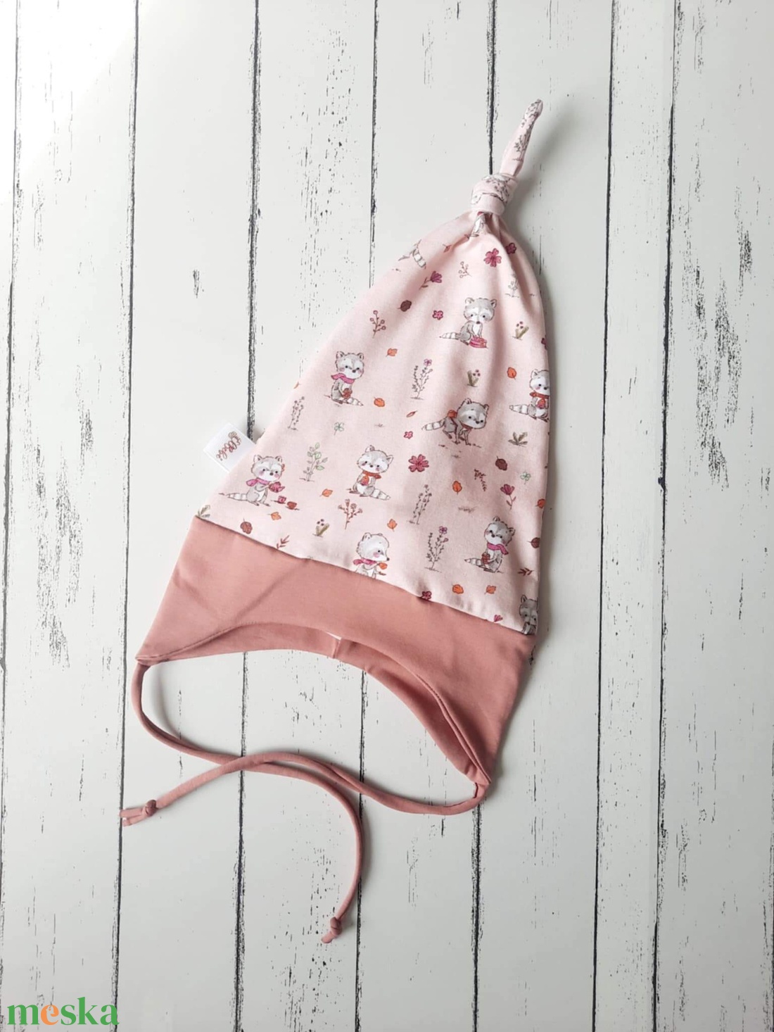 Mosómevés fülvédős sapka (50-52 cm) - ruha & divat - babaruha & gyerekruha - babasapka - Meska.hu