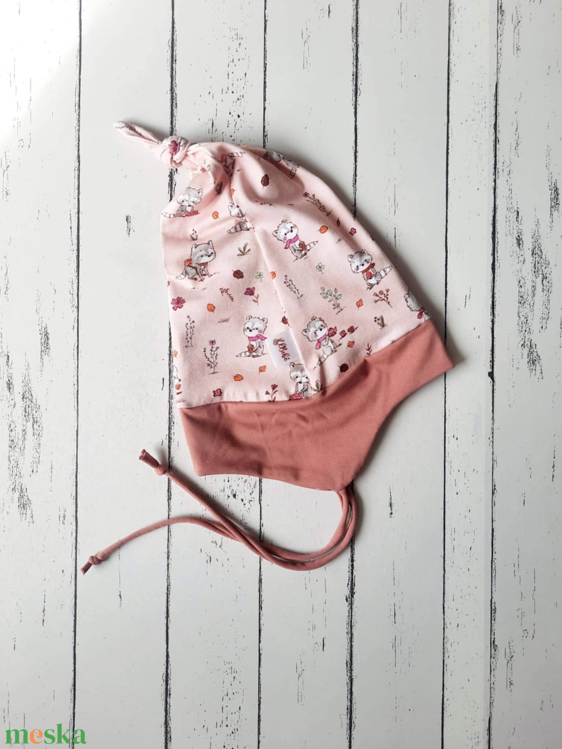 Mosómevés fülvédős sapka (50-52 cm) - ruha & divat - babaruha & gyerekruha - babasapka - Meska.hu