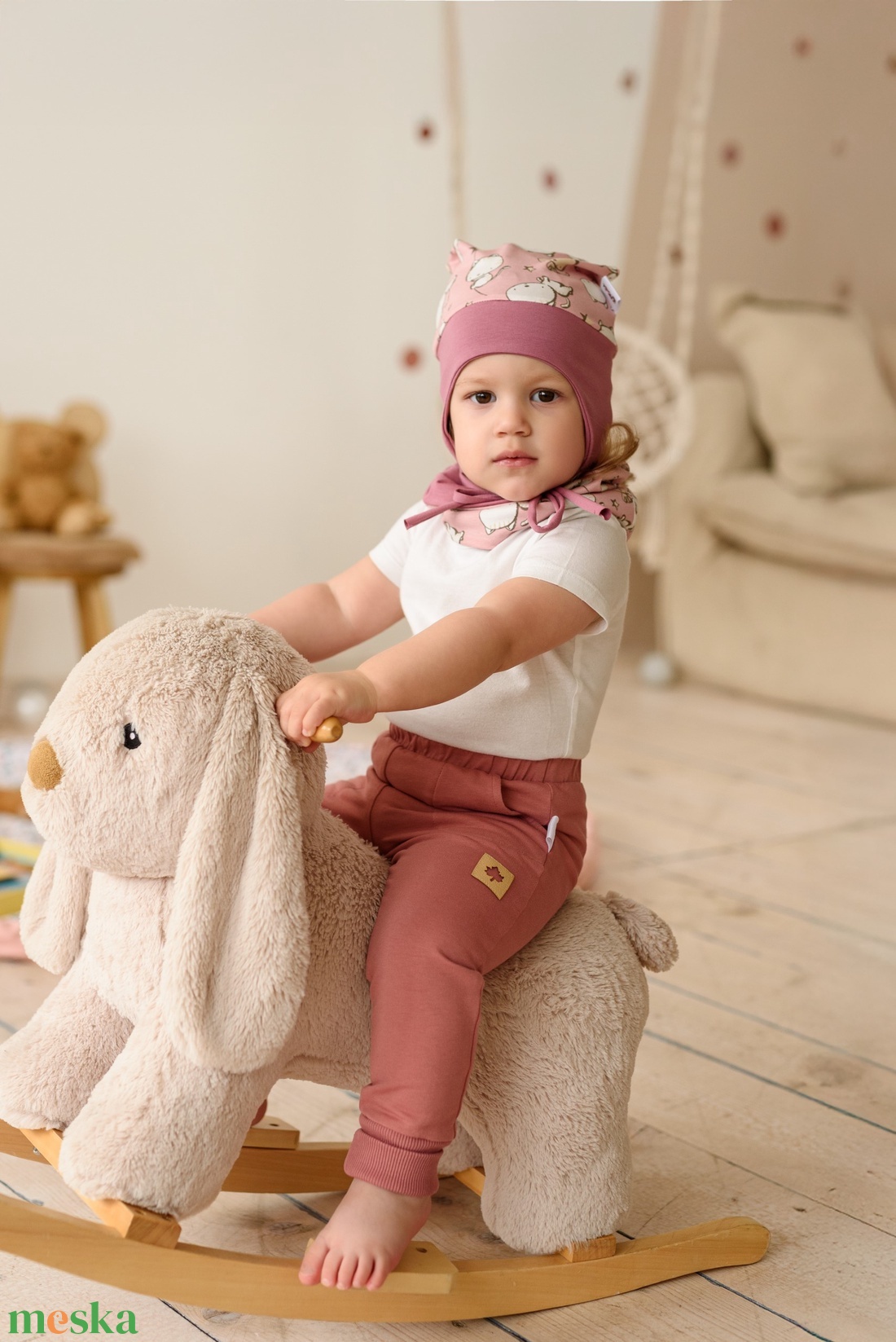 Mosómevés fülvédős sapka (50-52 cm) - ruha & divat - babaruha & gyerekruha - babasapka - Meska.hu