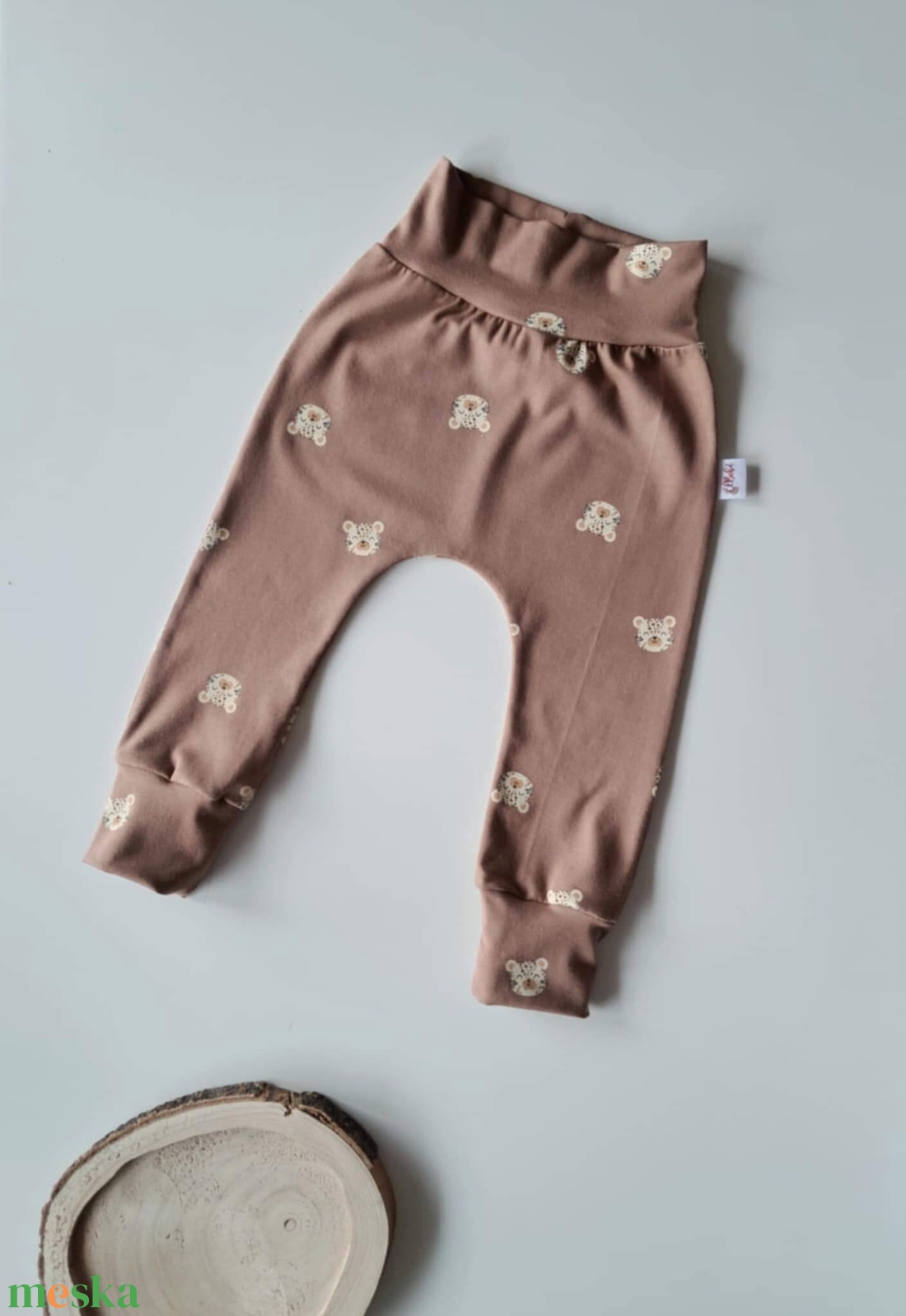 Leopárdos pamut jersey nadrág/ leggings (74-es) - ruha & divat - babaruha & gyerekruha - nadrág - Meska.hu