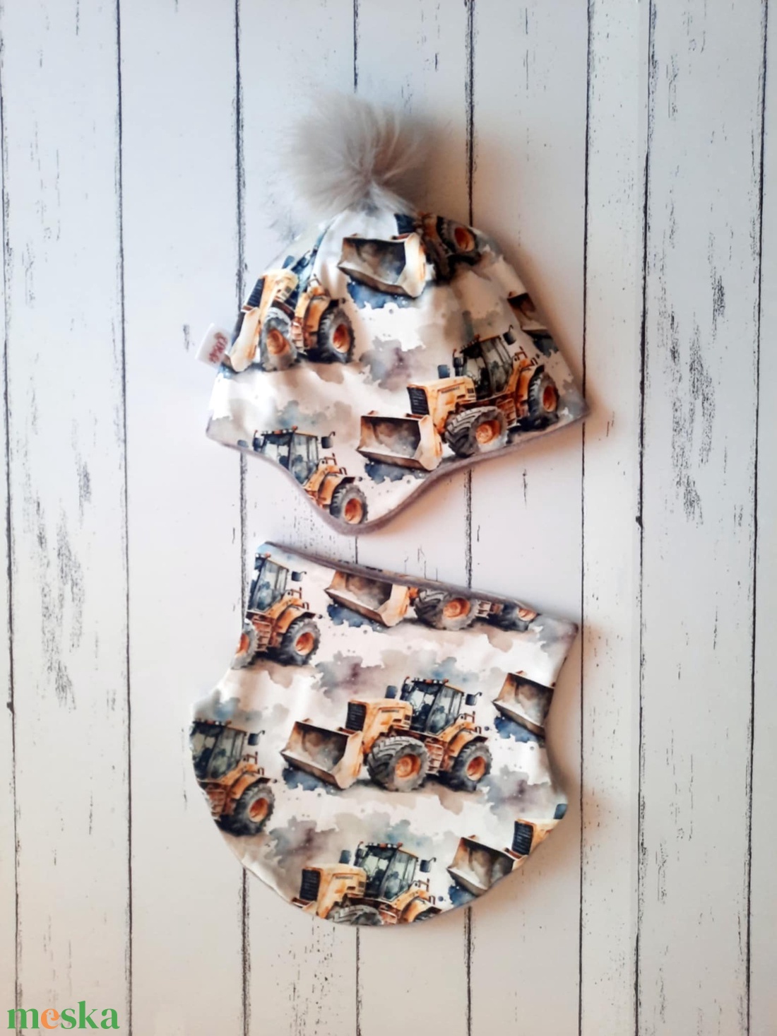 Munkagépes téli sapka-sál szett (50-52 cm) - ruha & divat - babaruha & gyerekruha - babasapka - Meska.hu Munkagépes téli sapka-sál szett (50-52 cm) - ruha & divat - babaruha & gyerekruha - babasapka - Meska.hu