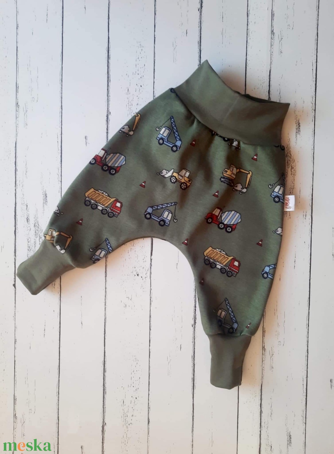 Zöld munkagépes warmkeeper téli melegítőnadrág (92/98) - ruha & divat - babaruha & gyerekruha - nadrág - Meska.hu