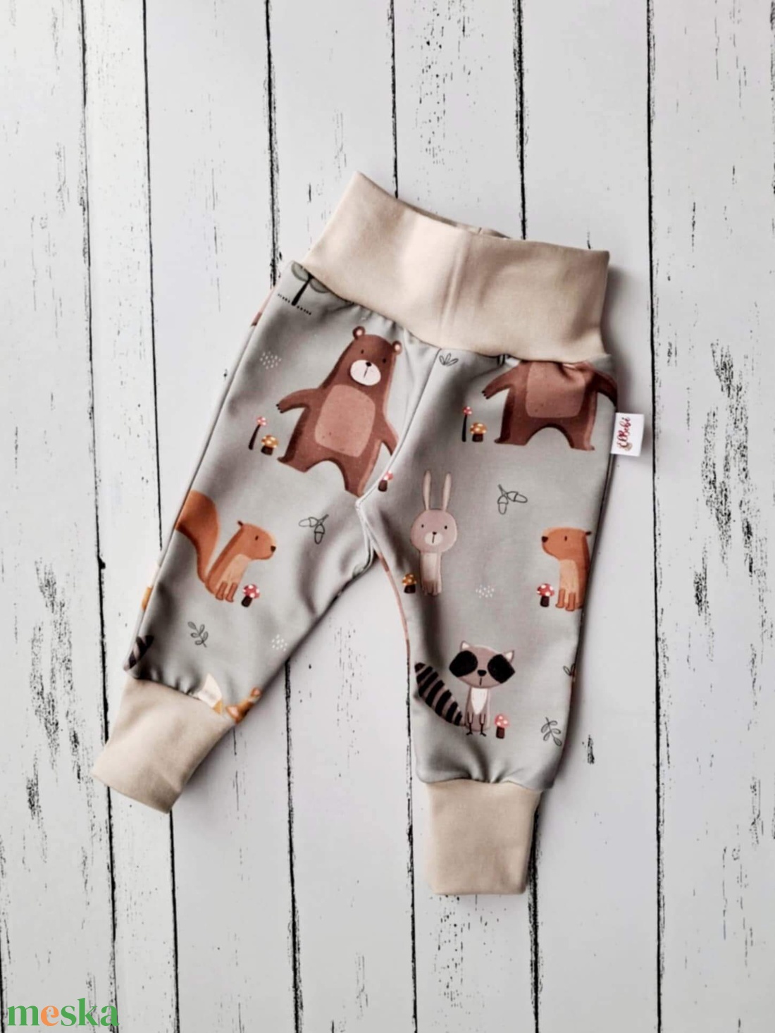 Erdei állatos melegítőnadrág (68-as) - ruha & divat - babaruha & gyerekruha - nadrág - Meska.hu