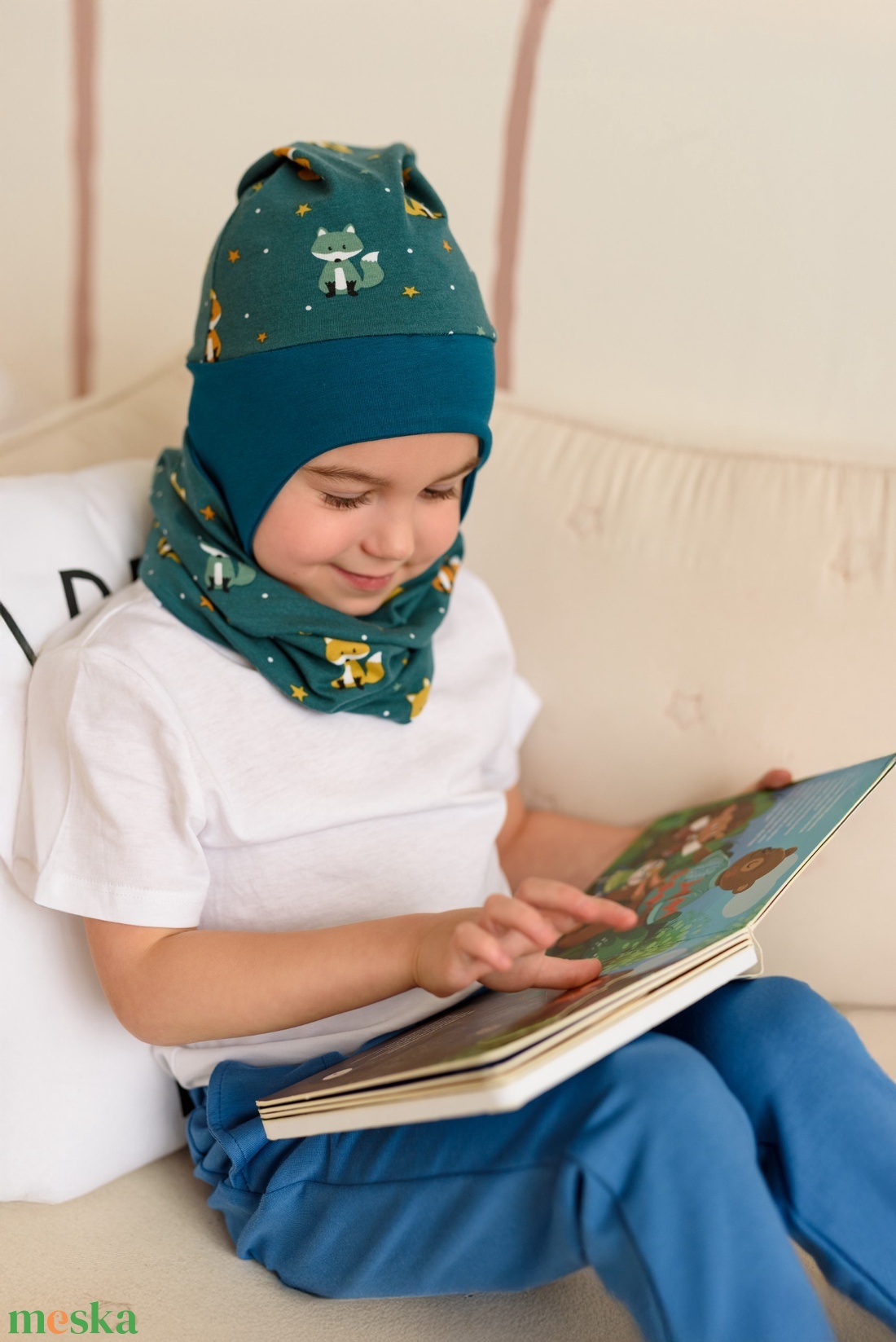 Tűzoltós fülvédős sapka (47-48 cm) - ruha & divat - babaruha & gyerekruha - babasapka - Meska.hu