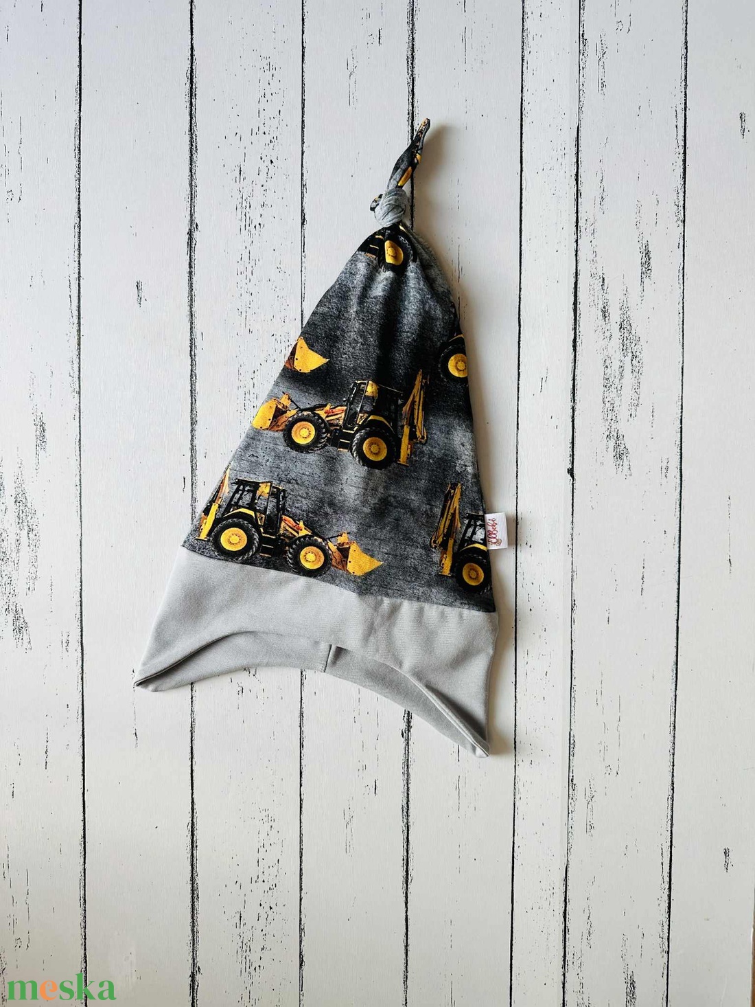 Munkagépes fülvédős sapka (50-52 cm) - ruha & divat - babaruha & gyerekruha - babasapka - Meska.hu