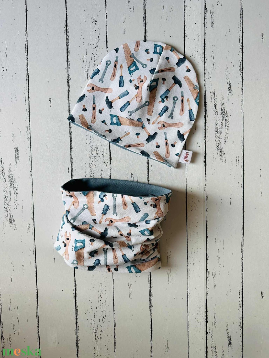 Barkácsolós sapka-sál szett (48-50 cm) - ruha & divat - babaruha & gyerekruha - babasapka - Meska.hu