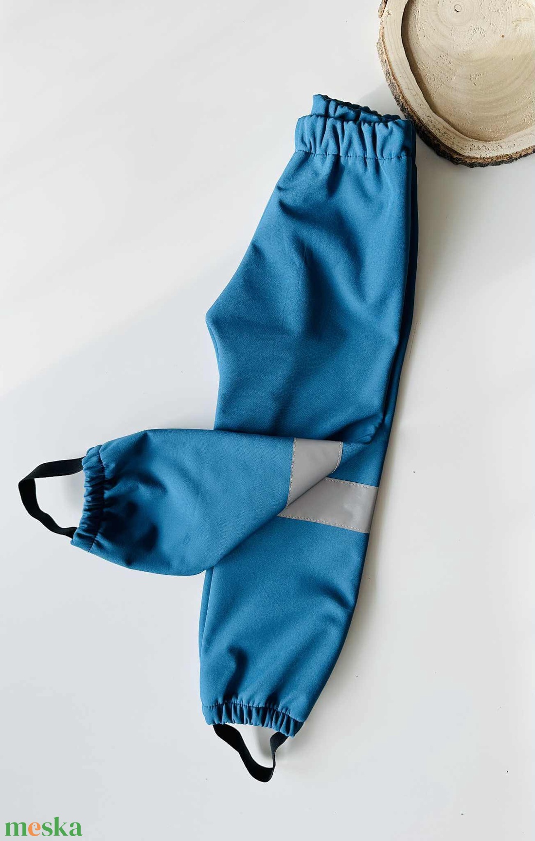 Petrolkék fényvisszaverő csíkkal softshell nadrág (98/104) - ruha & divat - gyerekruha - nadrág - Meska.hu