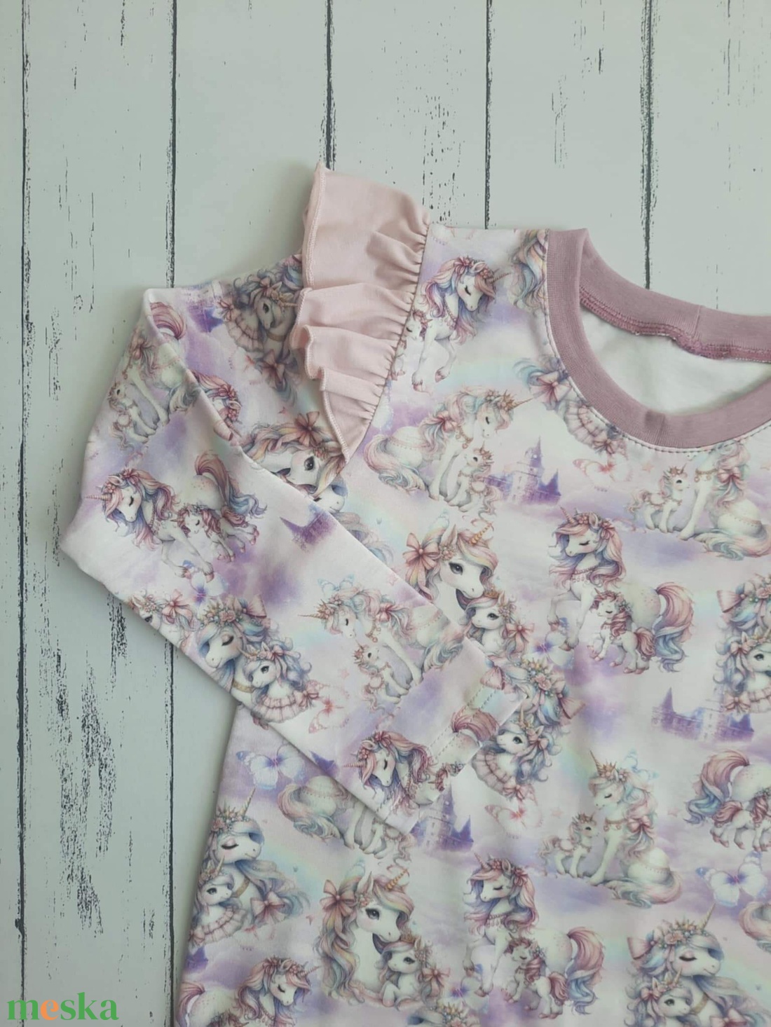 Unikornisos póló 116-os - ruha & divat - gyerekruha - póló - Meska.hu