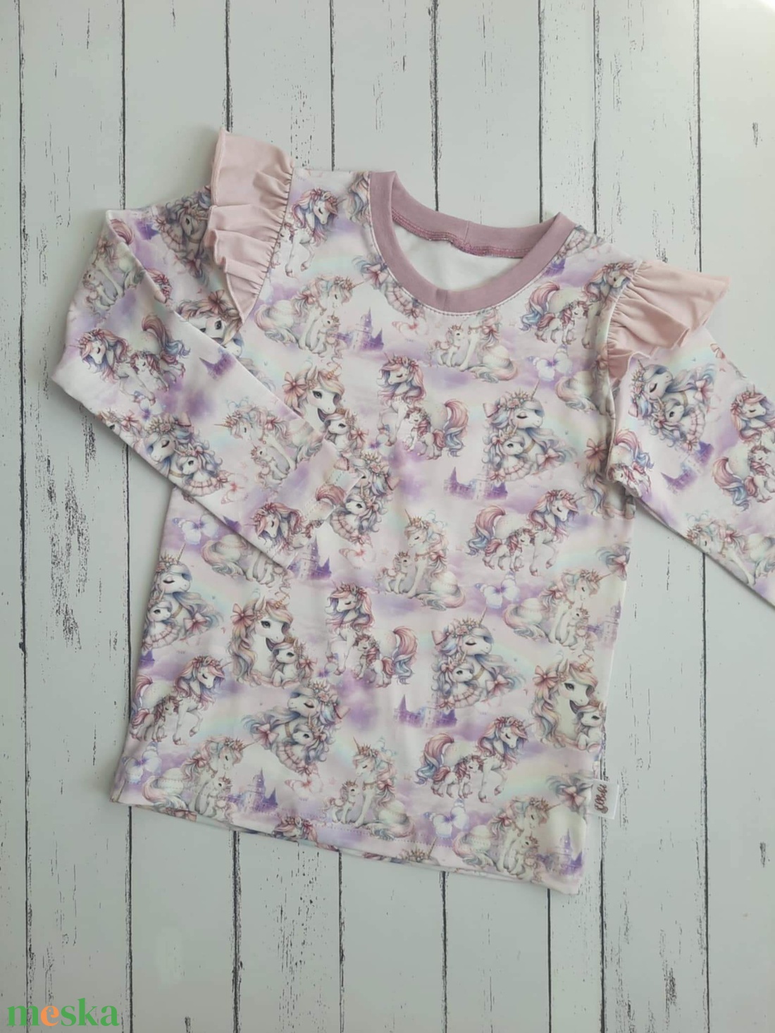 Unikornisos póló 116-os - ruha & divat - gyerekruha - póló - Meska.hu