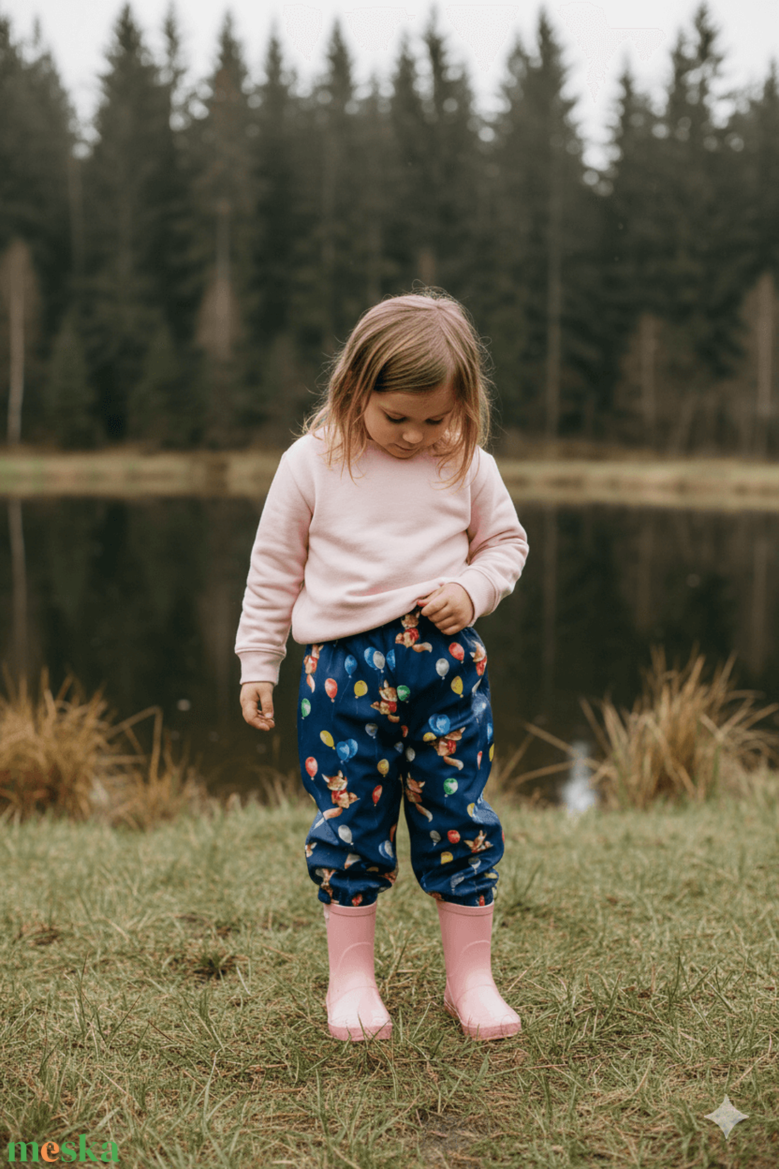 Rókás-lufis softshell nadrág 74/80 - ruha & divat - gyerekruha - nadrág - Meska.hu