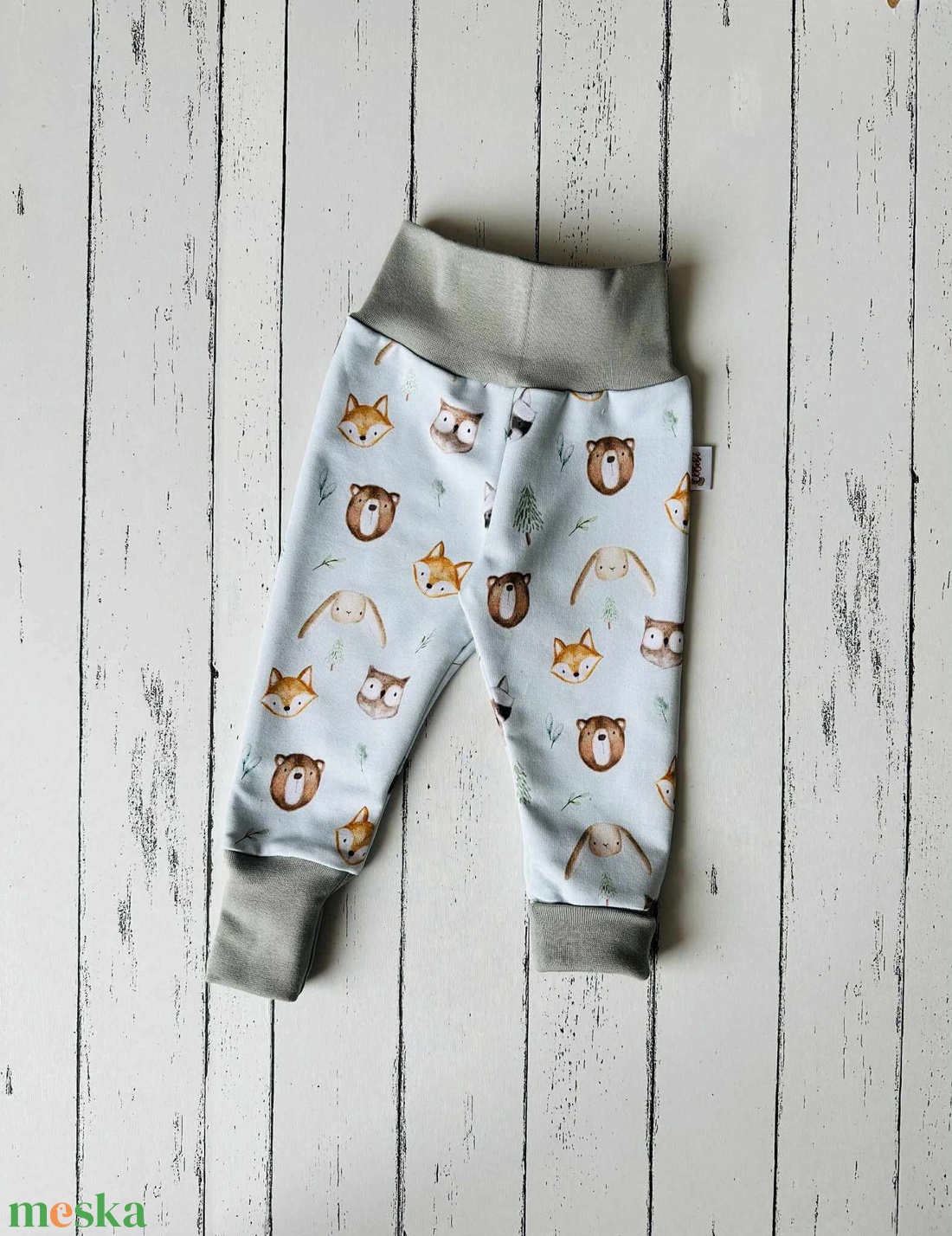 Erdei állatos szürke passzéval melegítőnadrág (74) - ruha & divat - gyerekruha - nadrág - Meska.hu