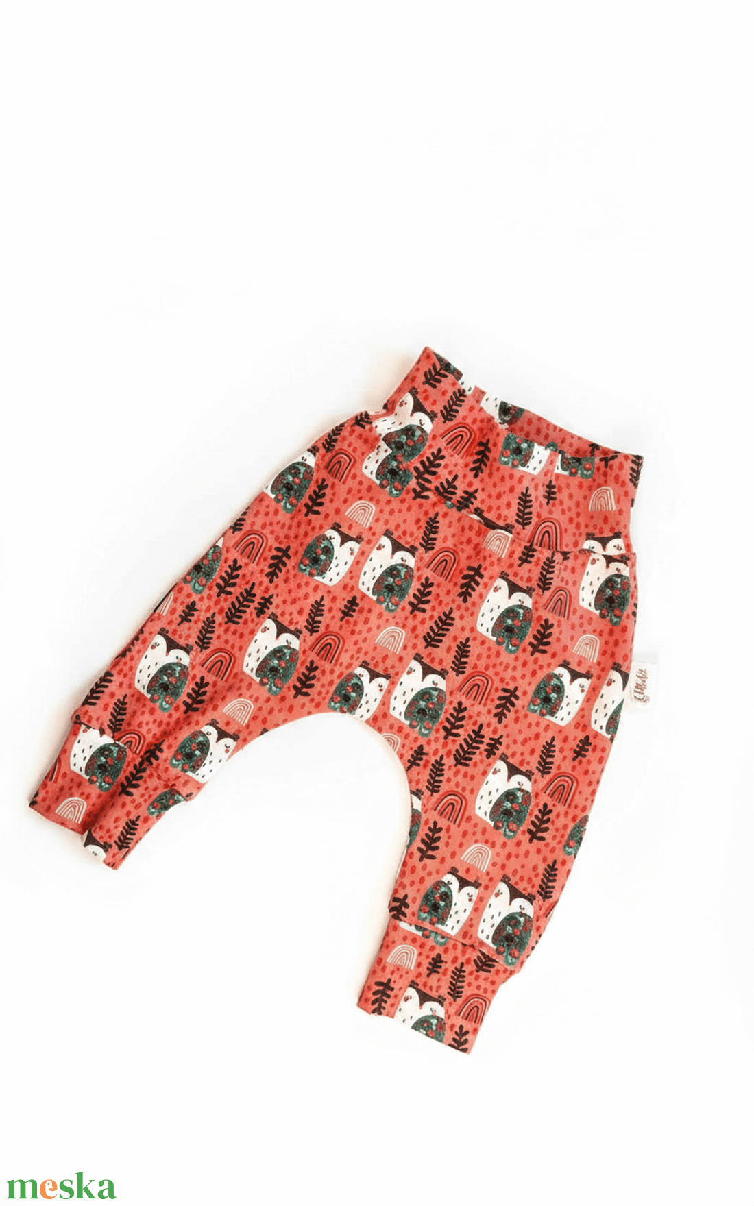 Baglyos leggings - pamut jersey nadrág (62) - ruha & divat - gyerekruha - nadrág - Meska.hu