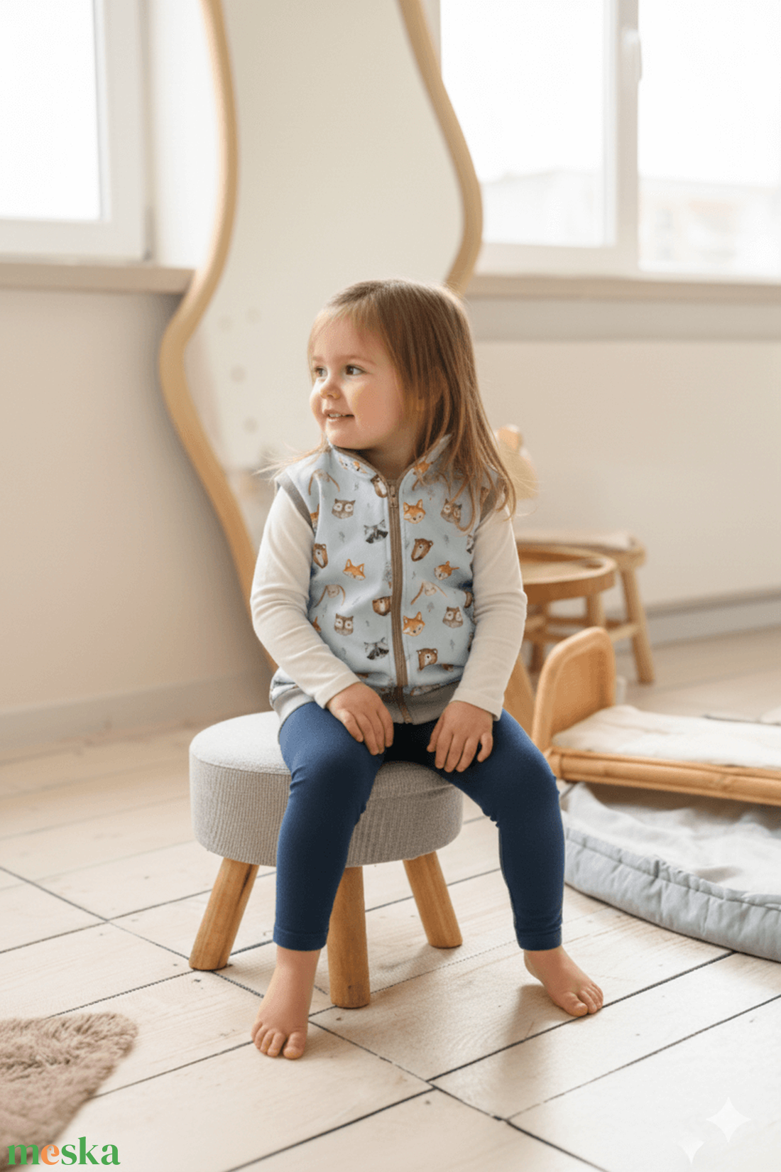 Erdei állatos mellény 104-es - baba - mama - babaruházat - baba mellény - Meska.hu