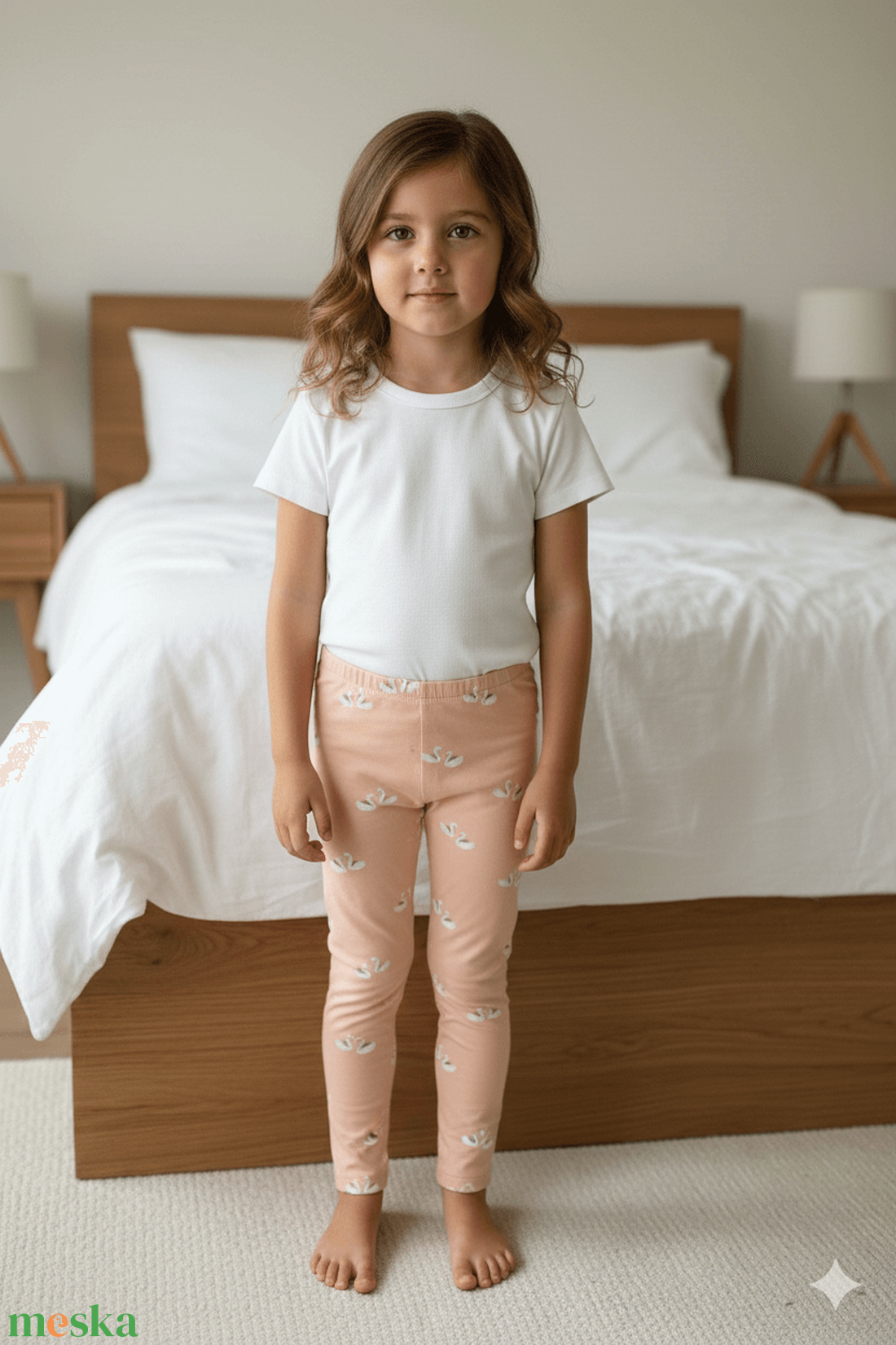 Hattyús leggings (110) - ruha & divat - gyerekruha - nadrág - Meska.hu