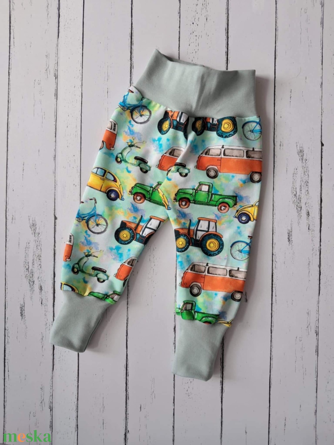 Traktor és kisbuszos melegítő (80-as) - baba - mama - babaruházat - baba nadrág - Meska.hu