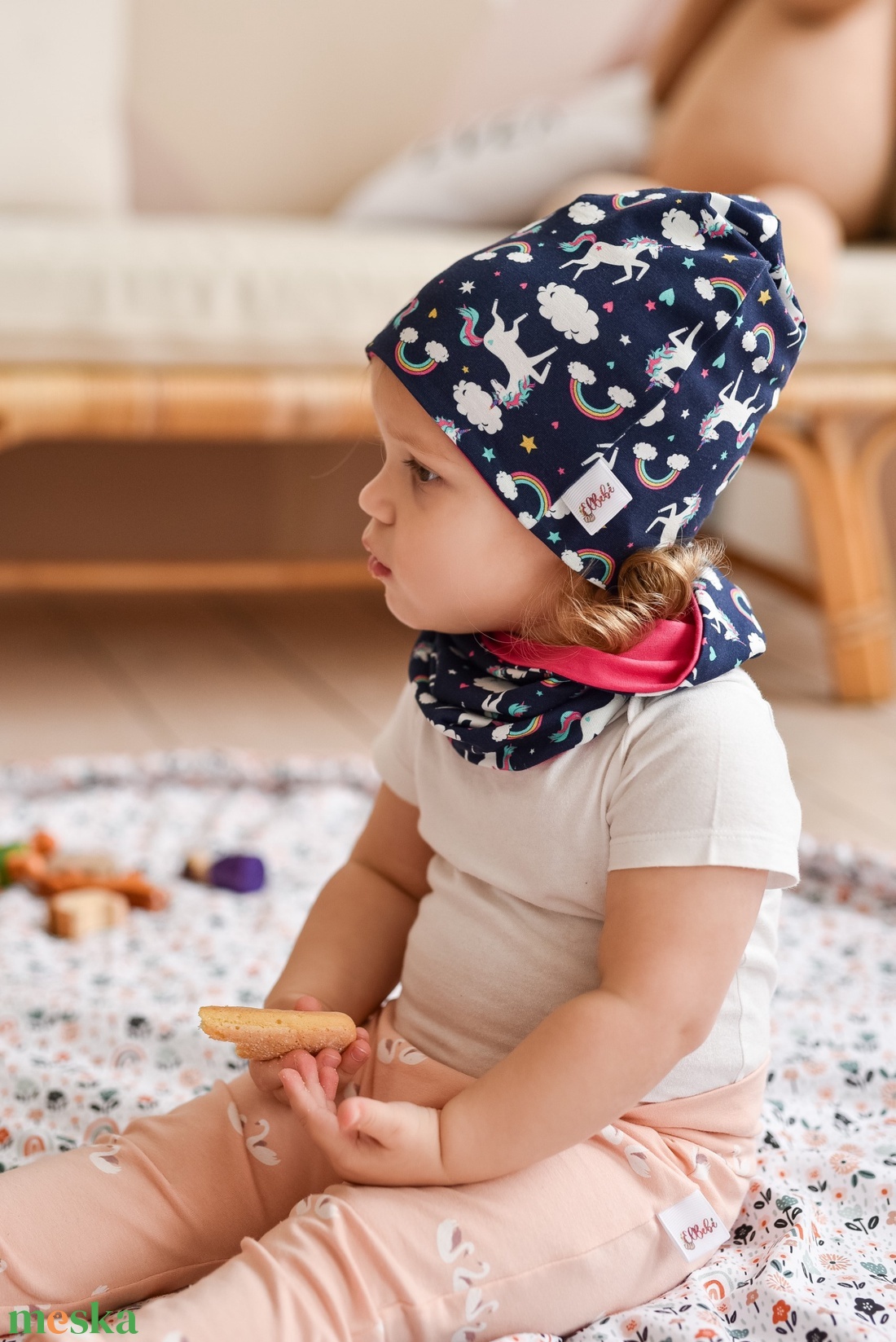 Medvebocs és mamája sapka-sál szett (50-52 cm) - baba - mama - babaruházat - babasapka - Meska.hu