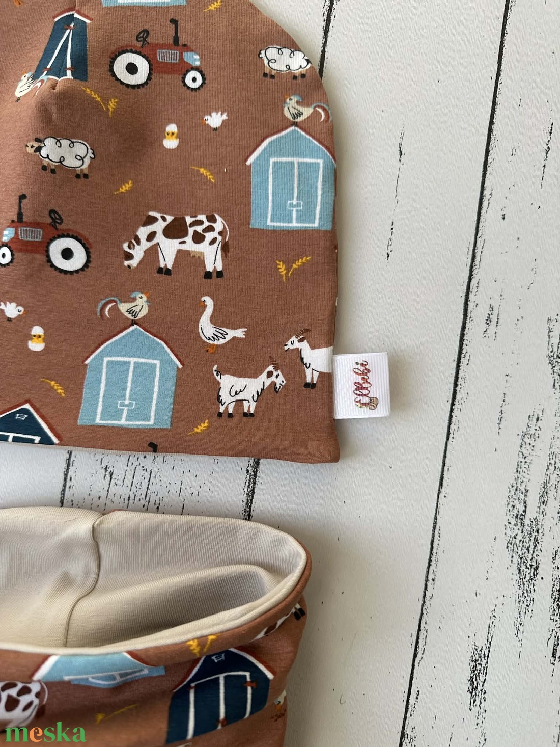 Farmos sapka-sál szett (50-52) - ruha & divat - sál, sapka, kendő - sapka & sál szett - Meska.hu