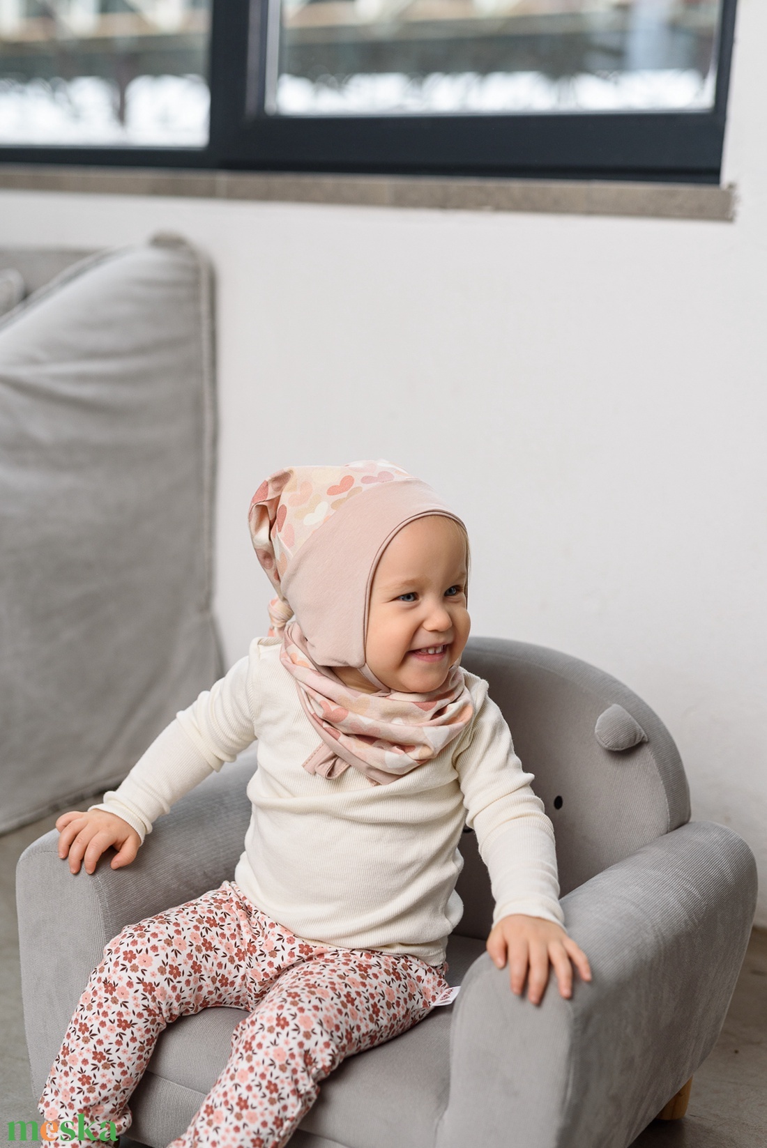 Cicás fülvédős sapka (48-49 cm) - baba - mama - babaruházat - babasapka - Meska.hu