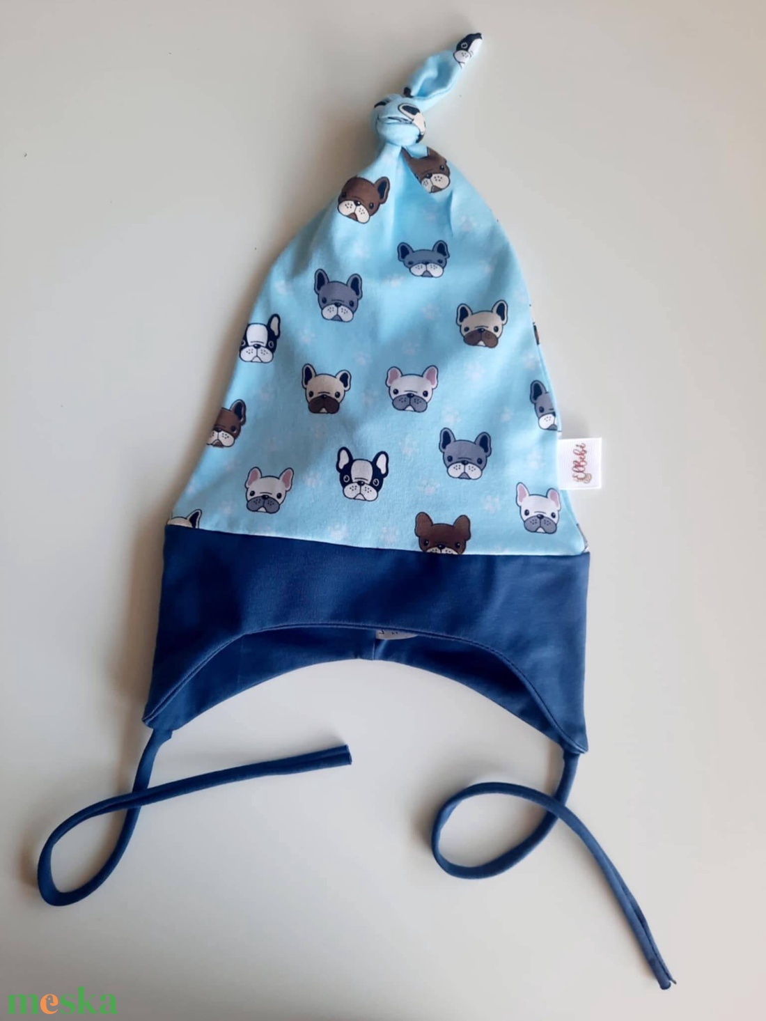 Bulldogos fülvédős sapka (43-44 cm) - baba - mama - babaruházat - babasapka - Meska.hu