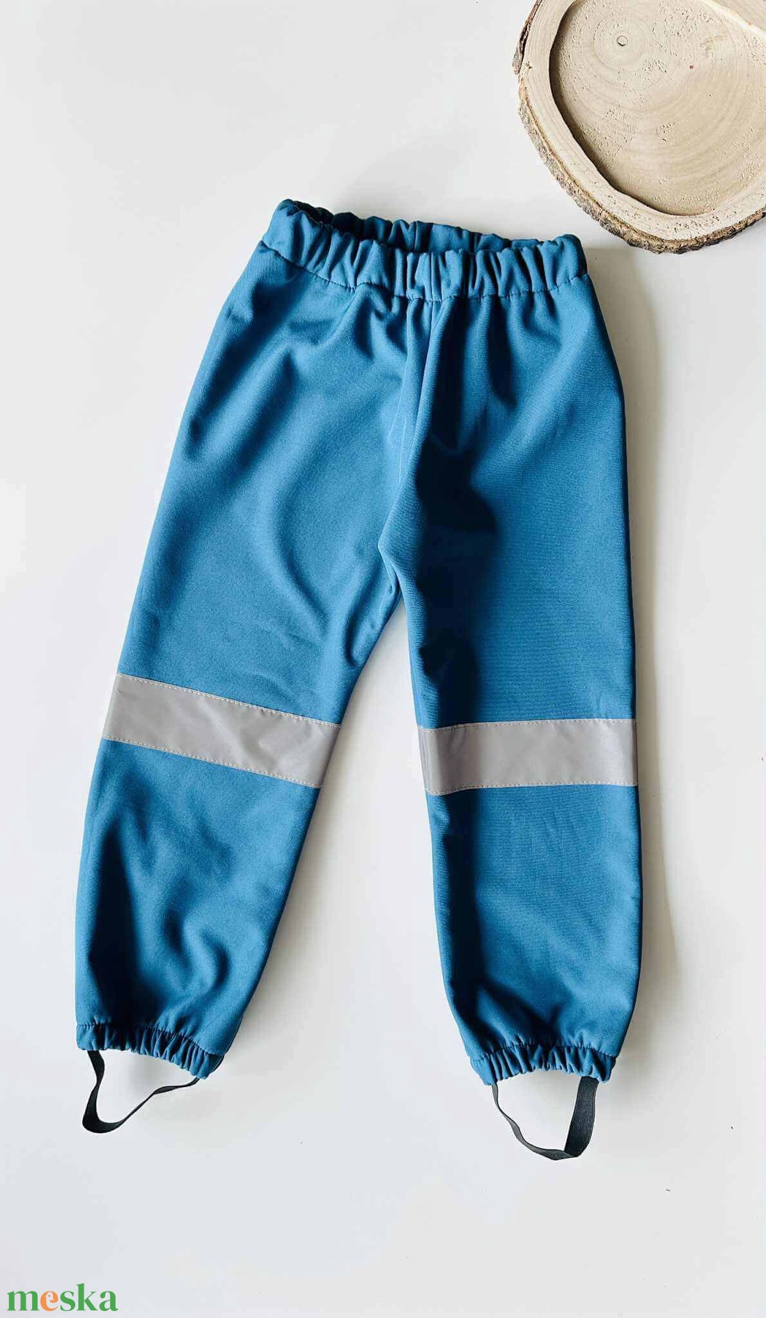 Petrol színű fényvisszaverő csíkos softshell nadrág (86/92) - ruha & divat - gyerekruha - nadrág - Meska.hu
