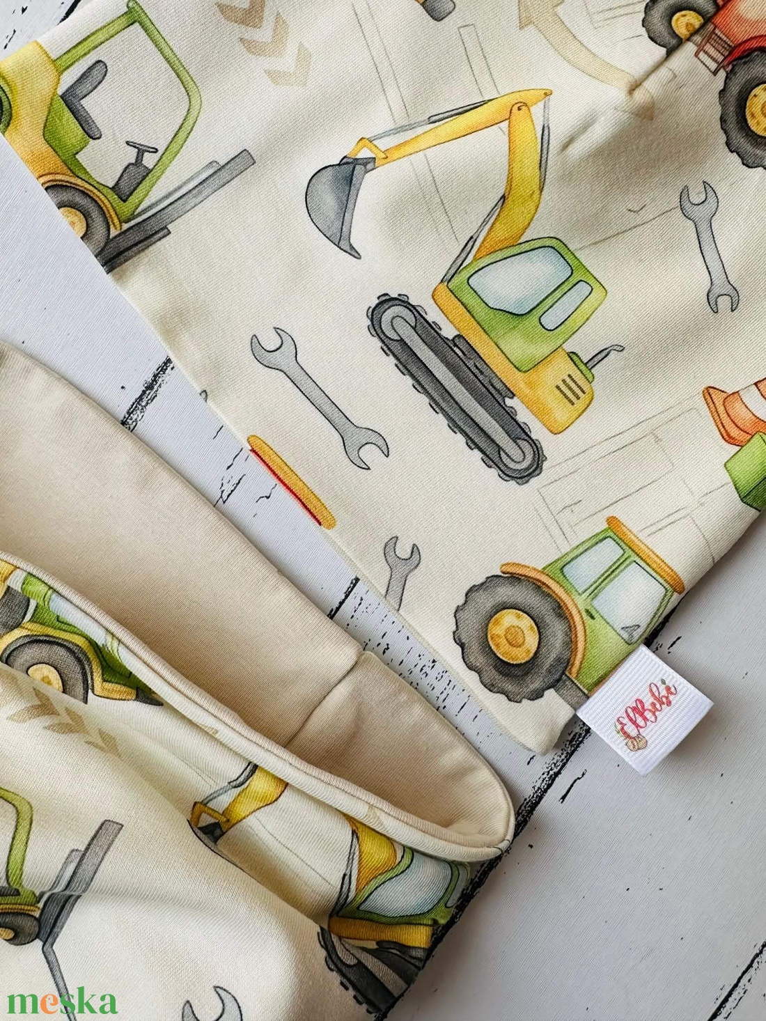 Markolós traktoros sapka-sál szett (48-50 cm) - baba - mama - babaruházat - babasapka - Meska.hu