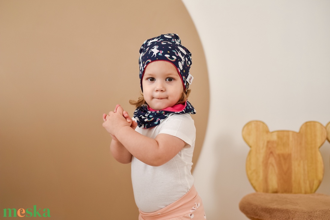 Szivecskés sapka-sál szett (48-50 cm) - baba - mama - babaruházat - babasapka - Meska.hu