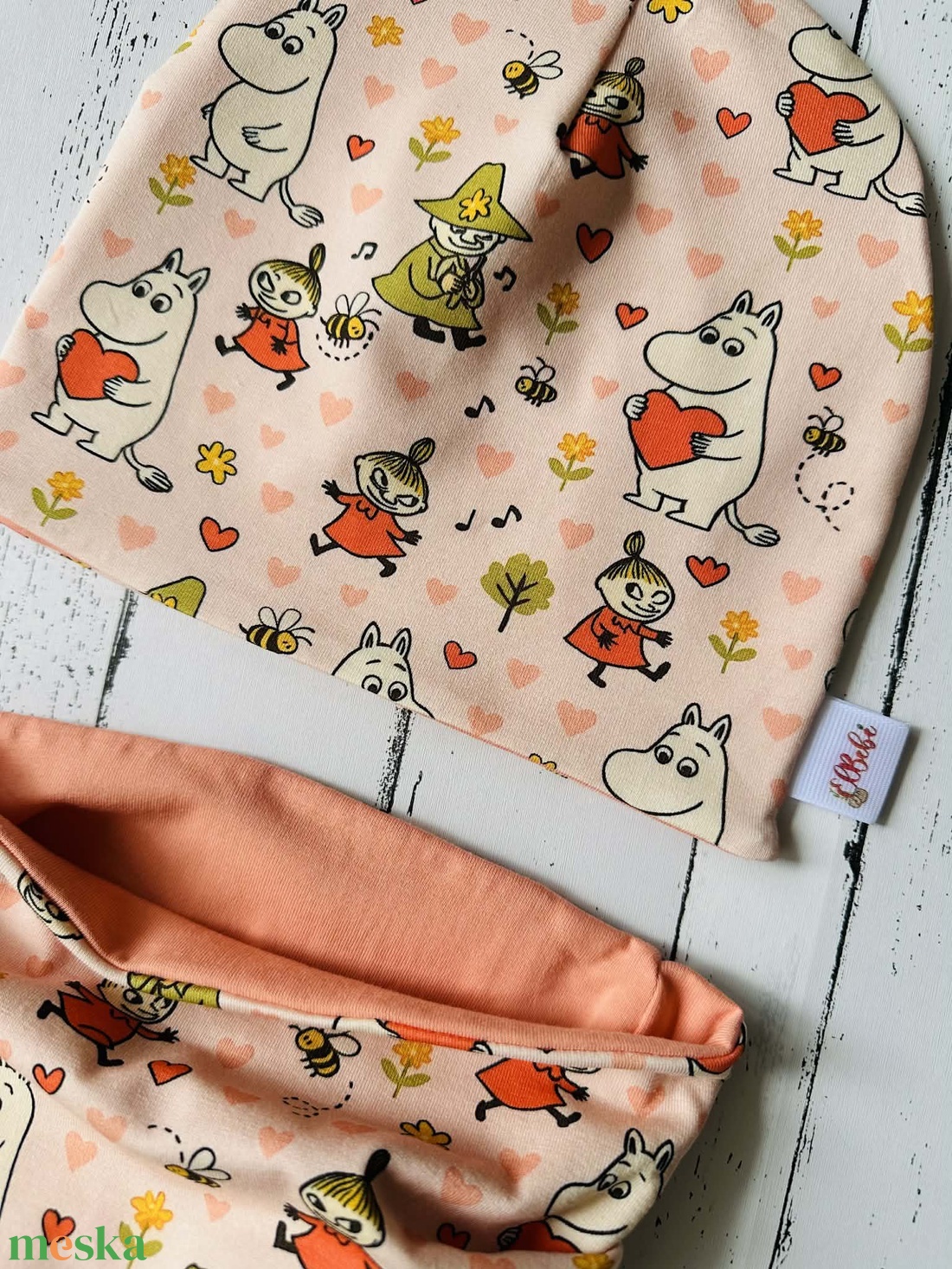 Muminos sapka-sál szett (50-52 cm) - baba - mama - babaruházat - babasapka - Meska.hu