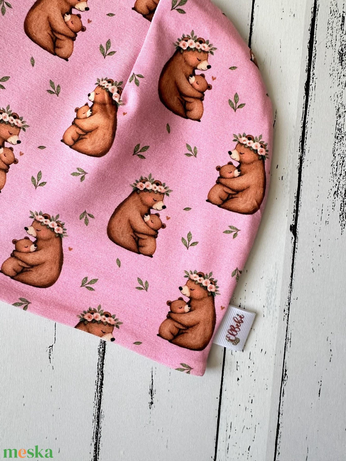 Mackóbocs és mamája sapka (48-50 cm) - baba - mama - babaruházat - babasapka - Meska.hu