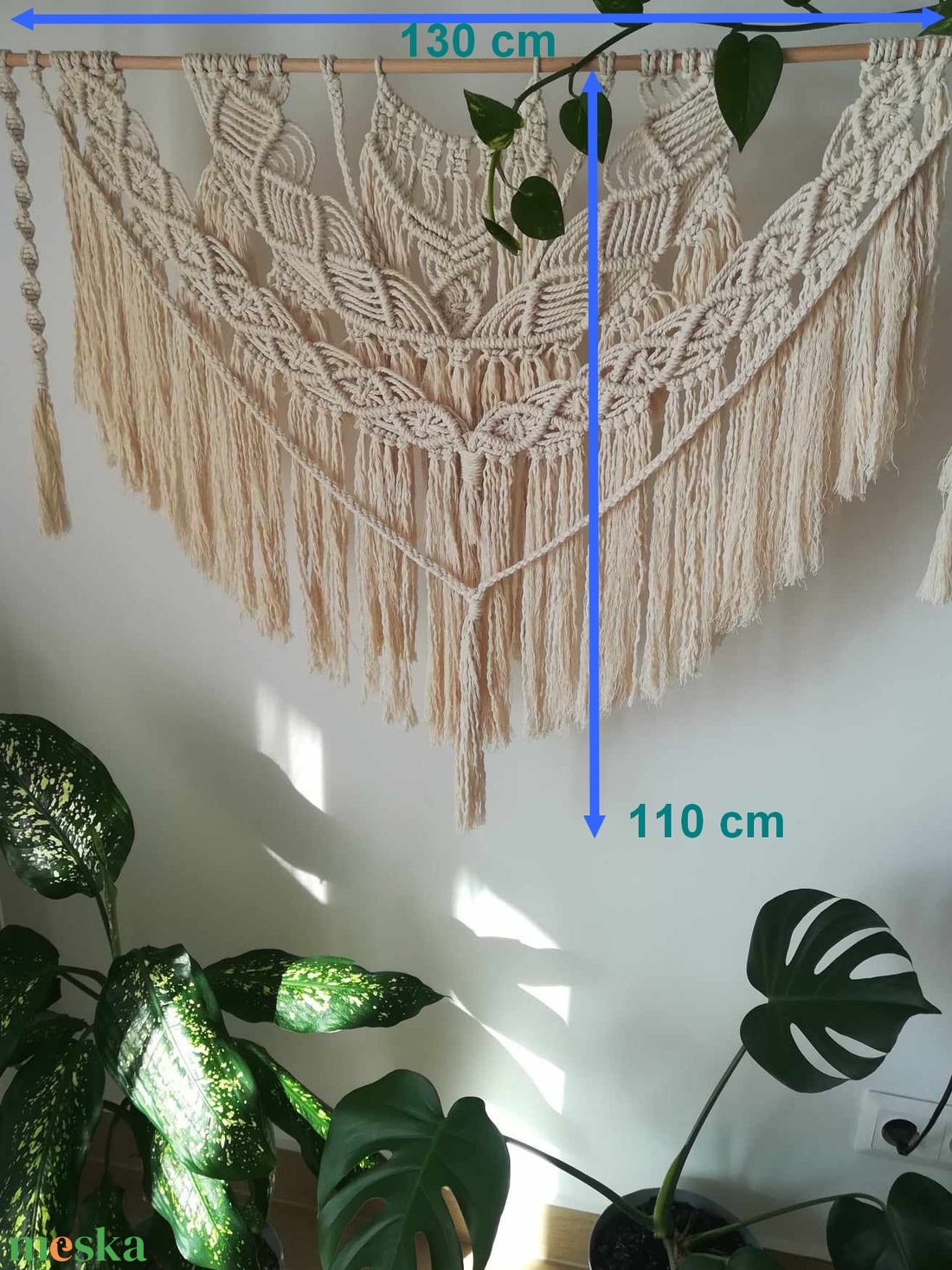 Nagy makramé falidísz - otthon & életmód - dekoráció - fali és függő dekoráció - falra akasztható dekor - Meska.hu