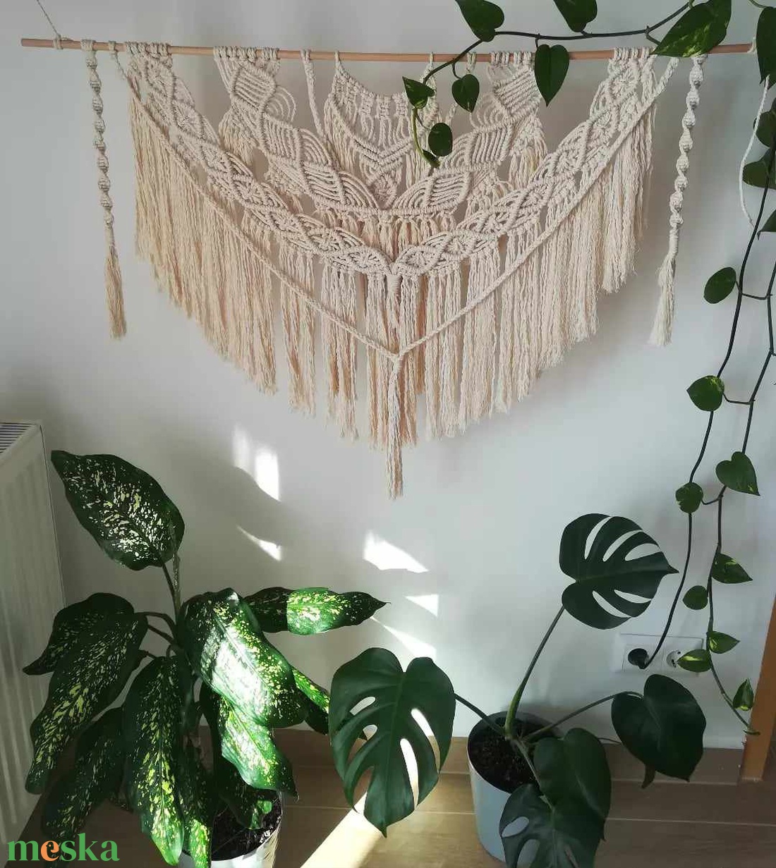 Nagy makramé falidísz - otthon & életmód - dekoráció - fali és függő dekoráció - falra akasztható dekor - Meska.hu