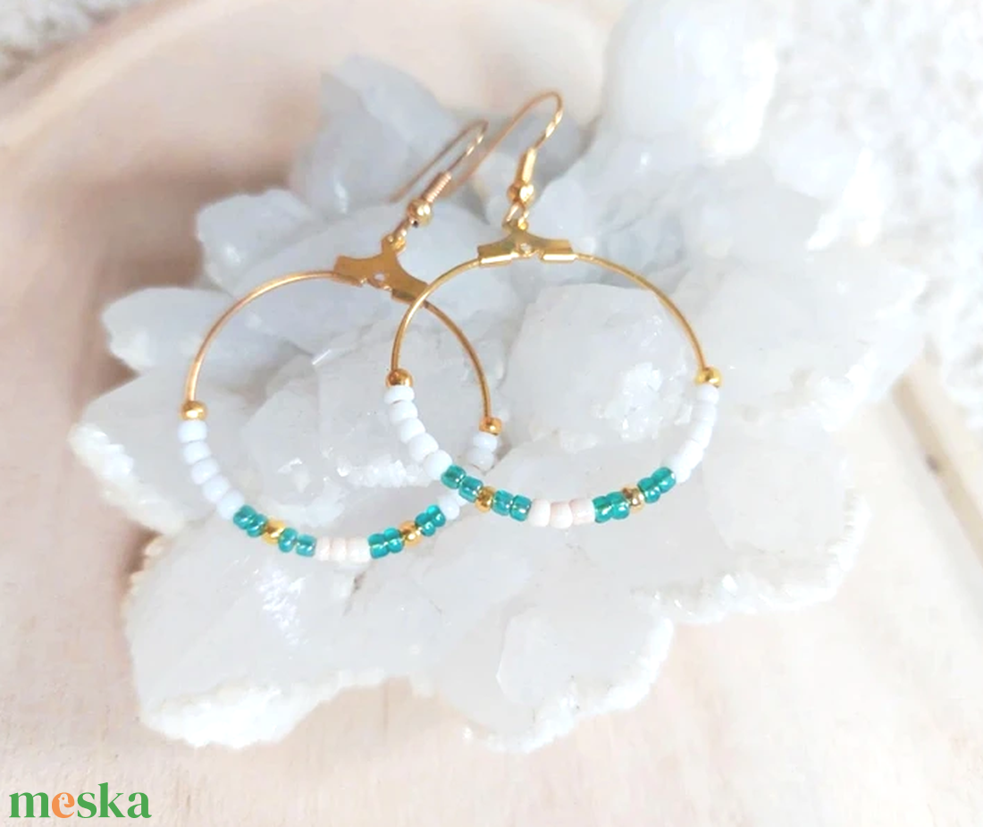 Azúr Tenger - ékszer - fülbevaló - lógó fülbevaló - Meska.hu