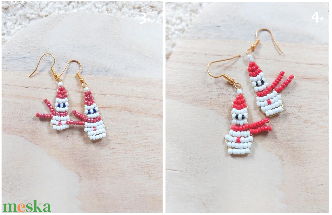 Karácsonyi fülbevalók - ékszer - fülbevaló - lógó fülbevaló - Meska.hu