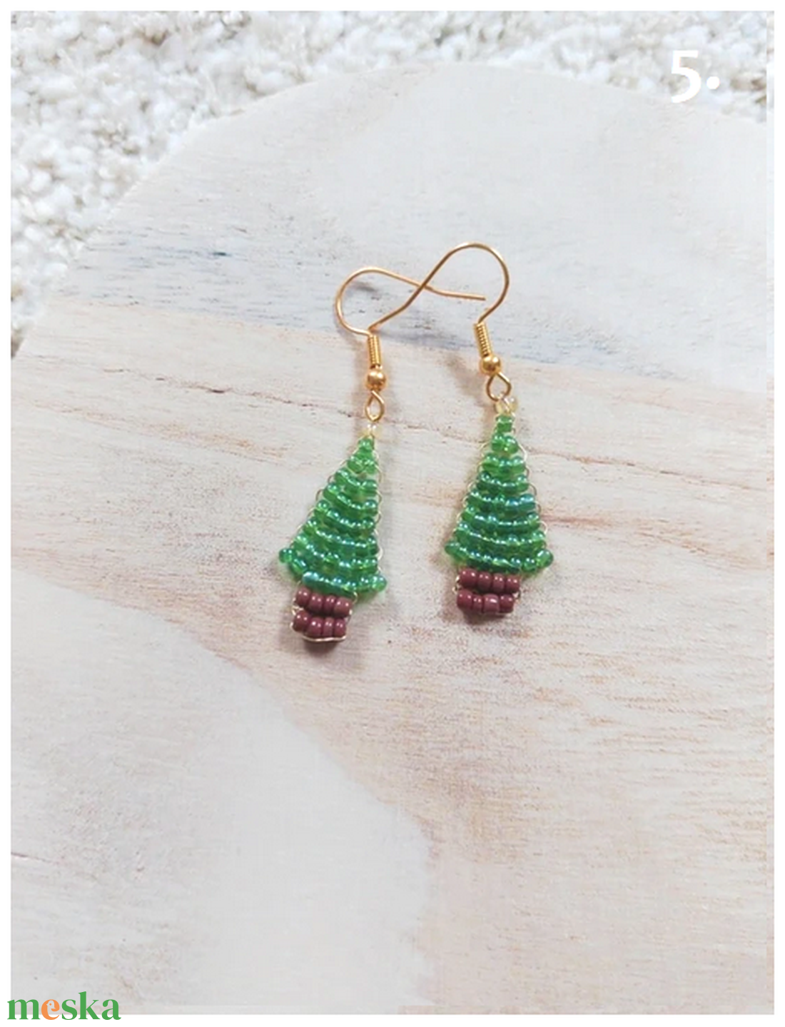 Karácsonyi fülbevalók - ékszer - fülbevaló - lógó fülbevaló - Meska.hu