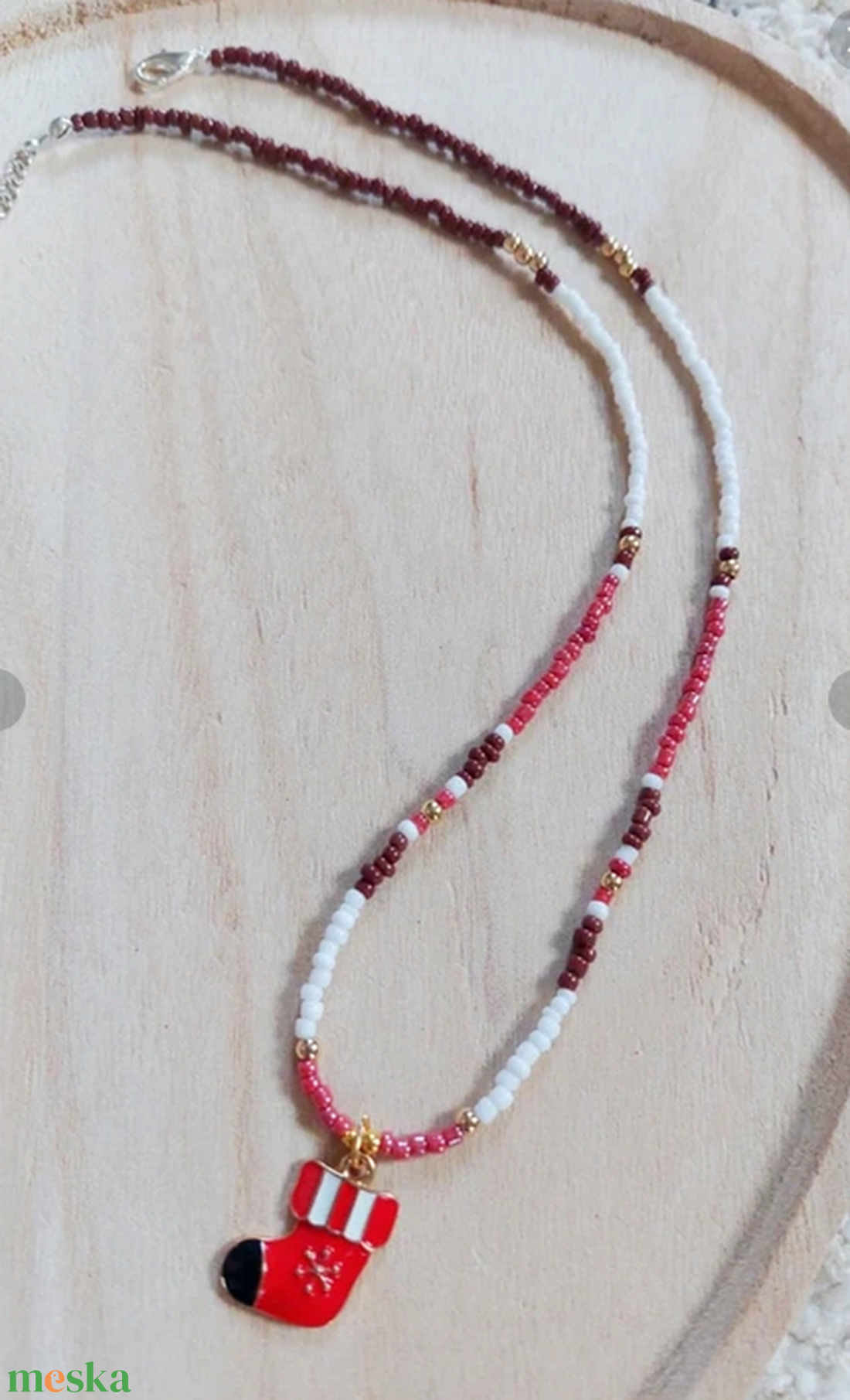 Karácsonyi nyaklánc - ékszer - nyaklánc - gyöngyös nyaklánc - Meska.hu