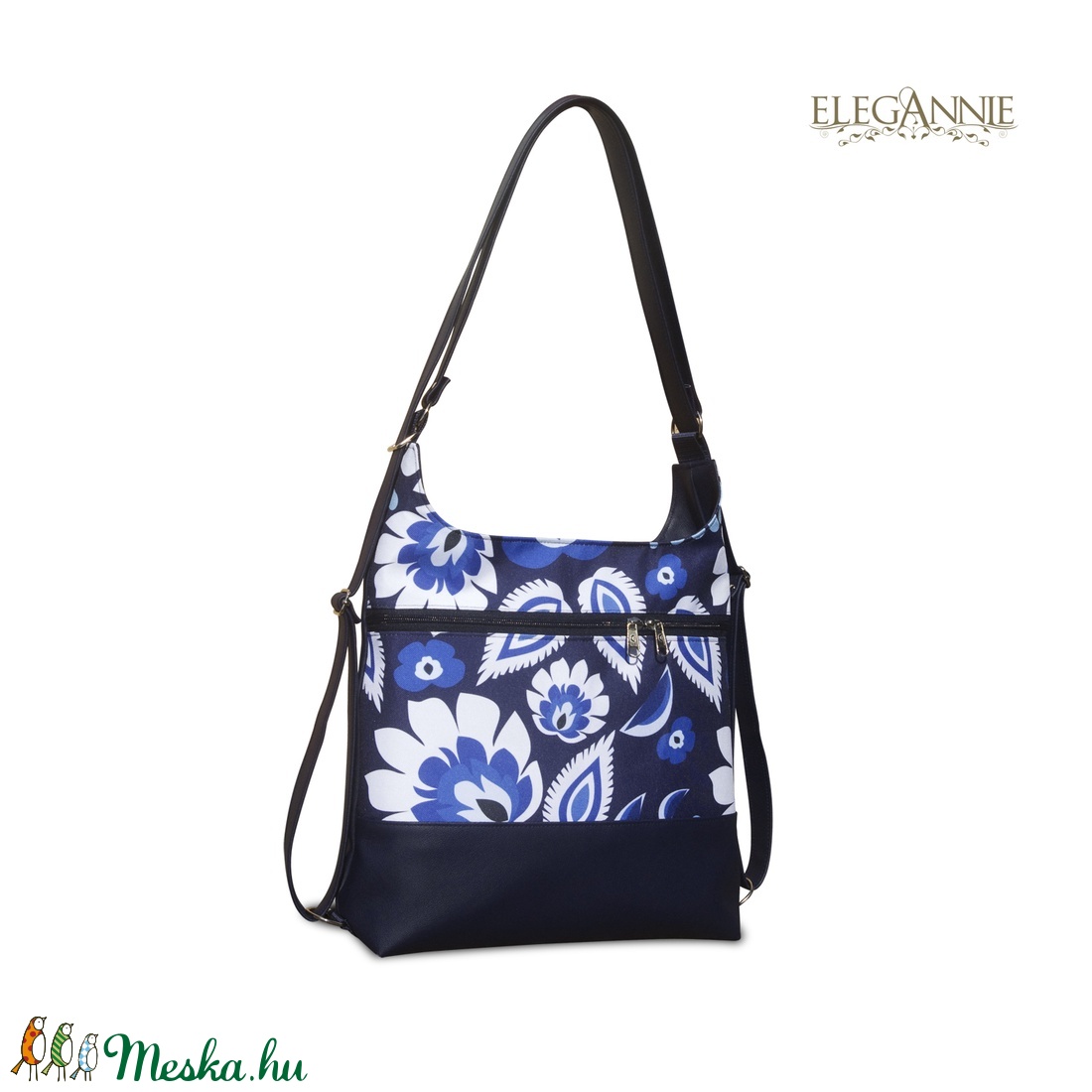 Blue flowers - táska & tok - variálható táska - Meska.hu