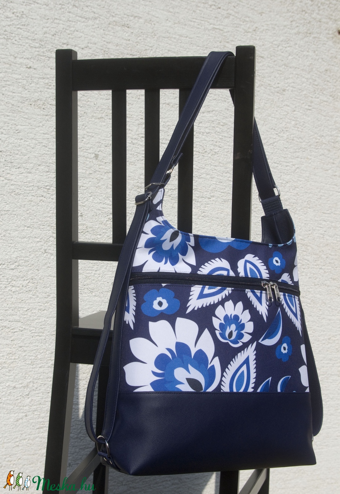 Blue flowers - táska & tok - variálható táska - Meska.hu