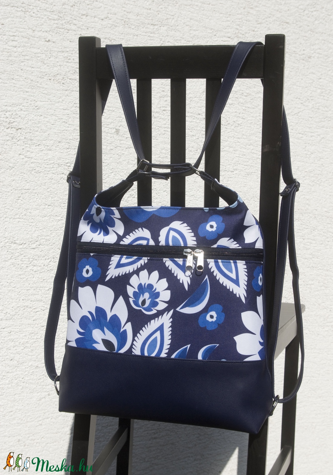 Blue flowers - táska & tok - variálható táska - Meska.hu
