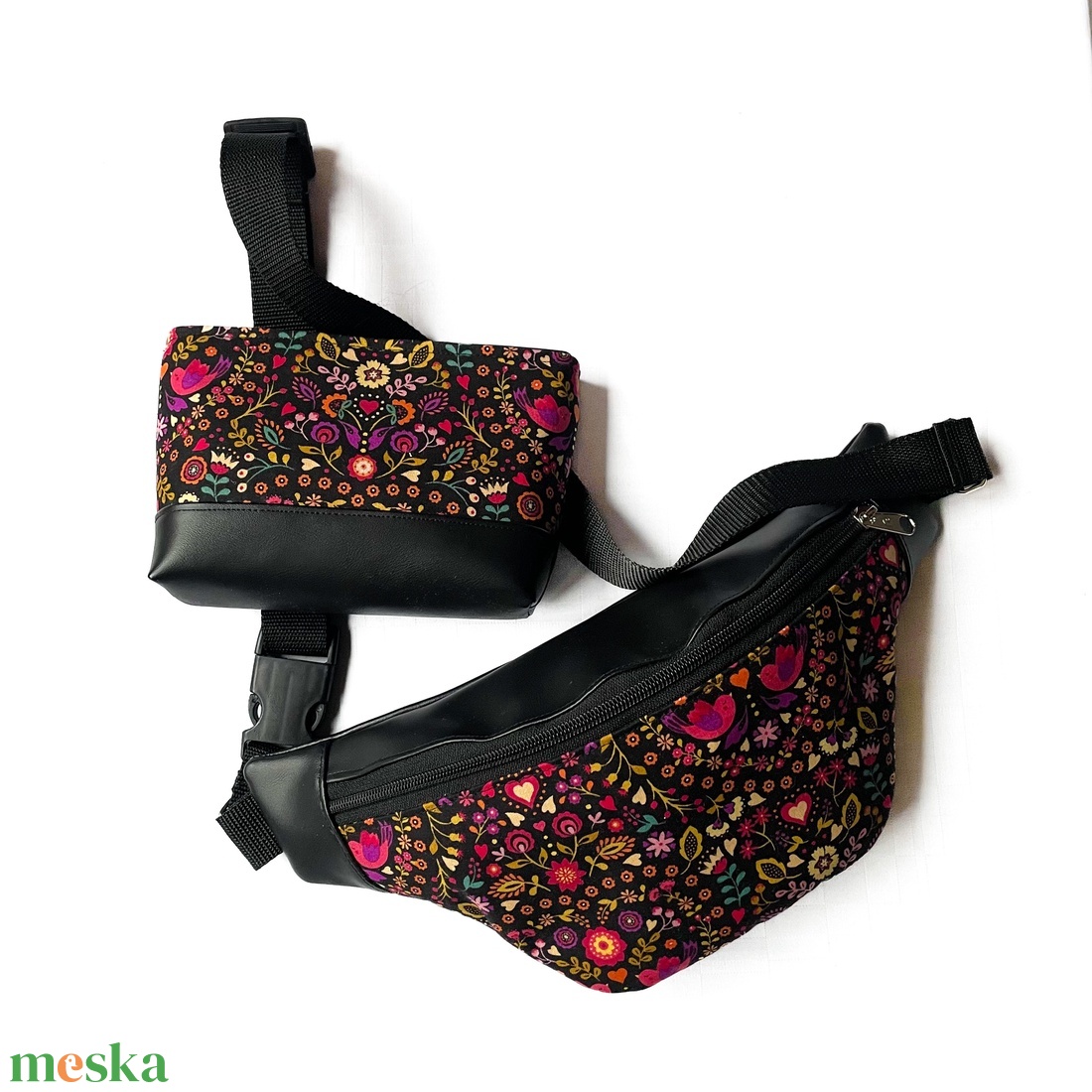 Övtáska madárkás népi motívummal - táska & tok - övtáska - Meska.hu